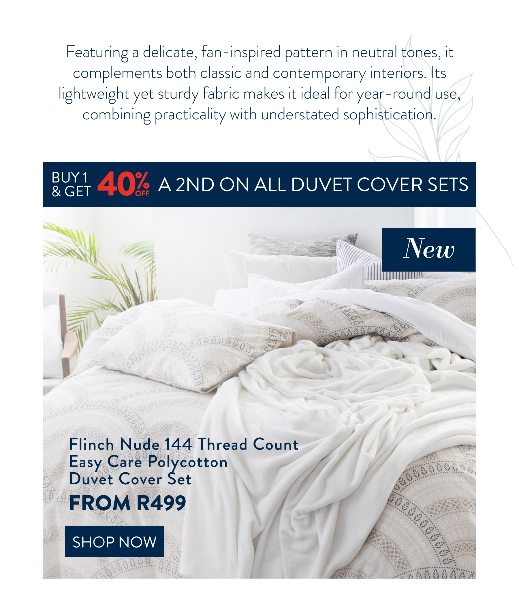 FLINCH NUDE DUVET COVER SET FROM: