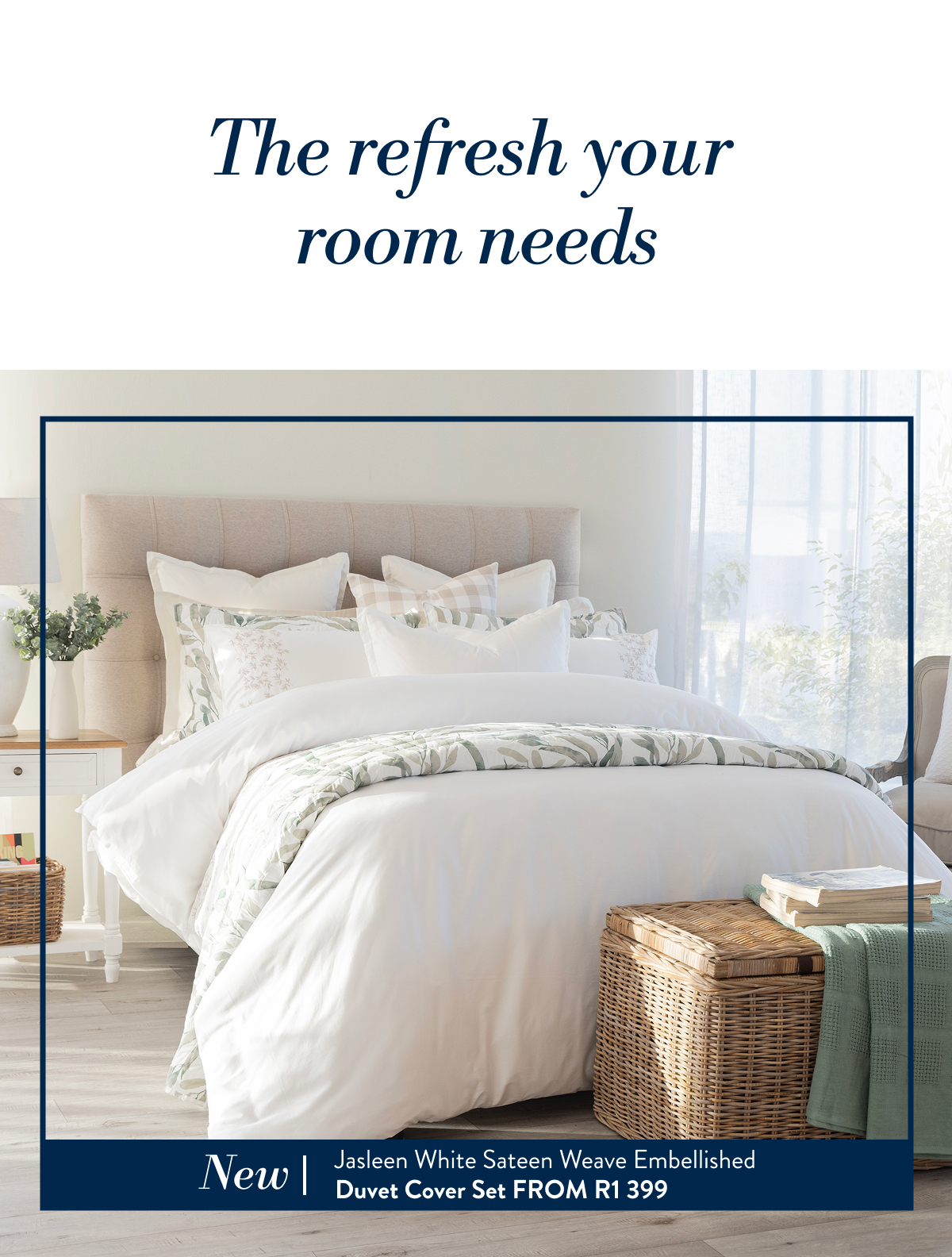 JASLEEN WHITE DUVET COVER SET FROM: 