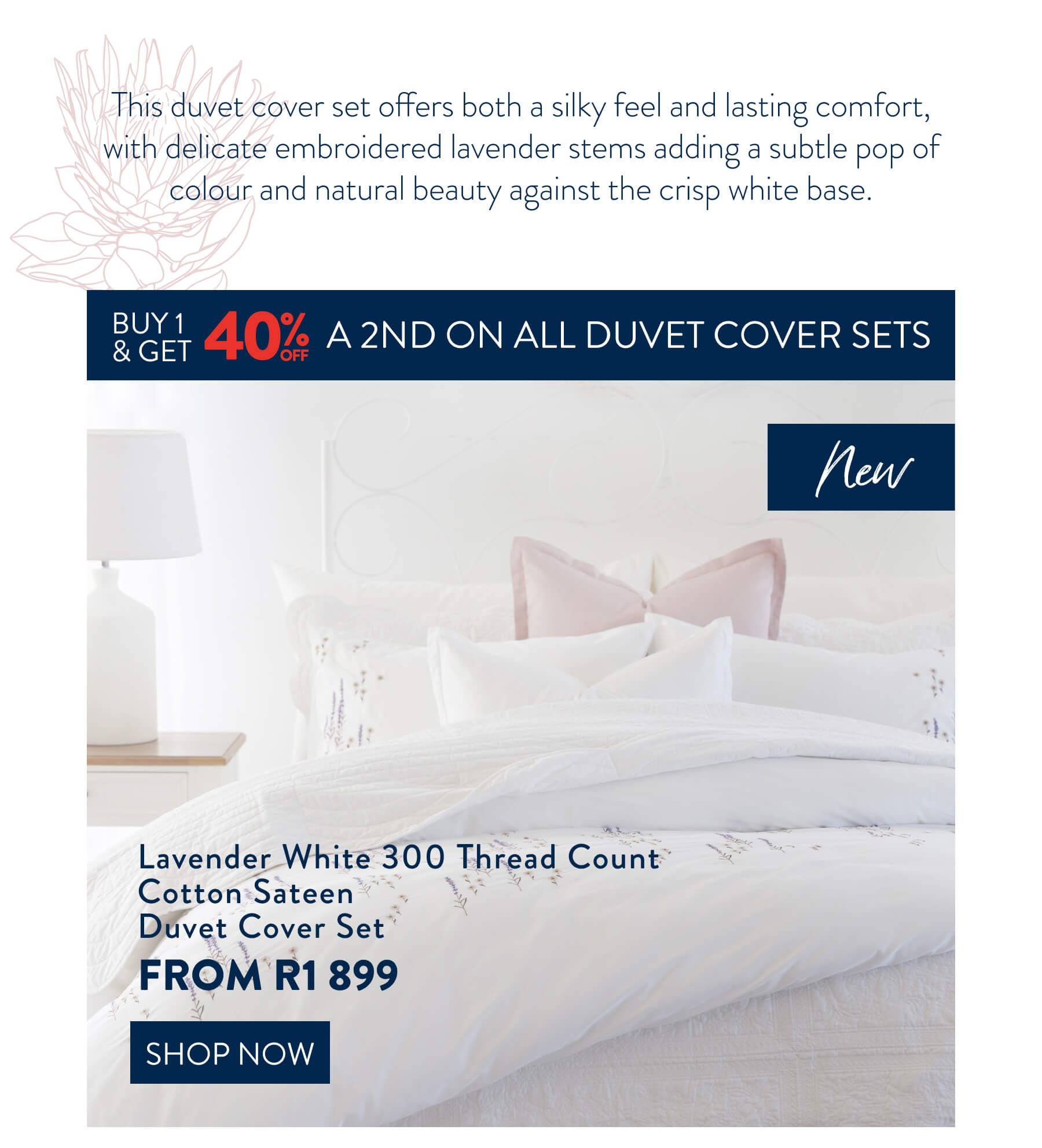 Buy 1, Get 40% OFF 2nd All Duvet Cover Sets