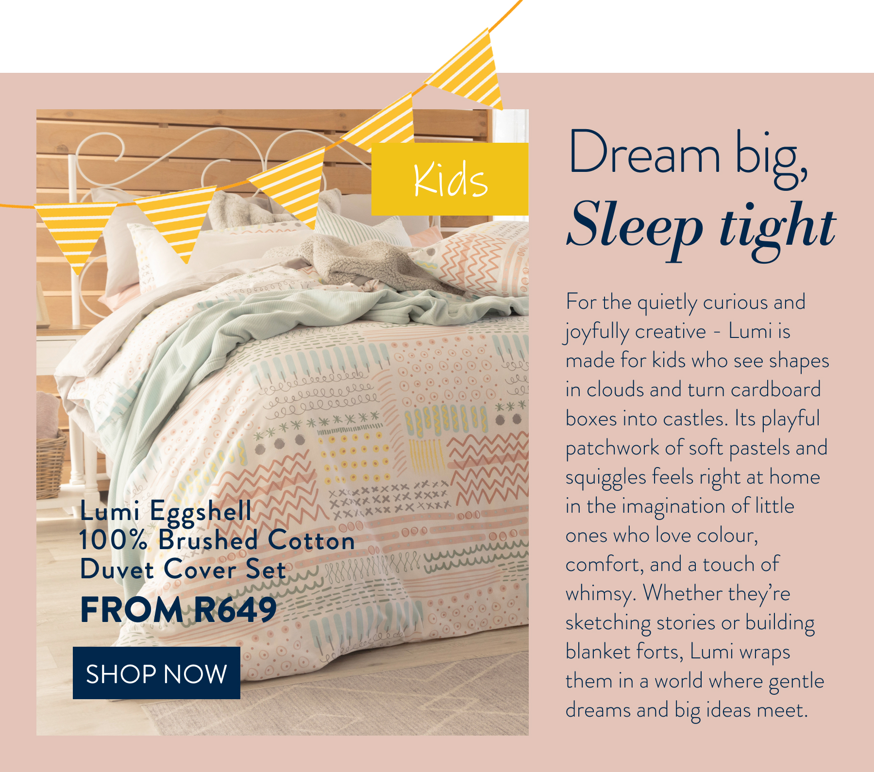 LUMI EGGSHELL DUVET COVER SET FROM: 