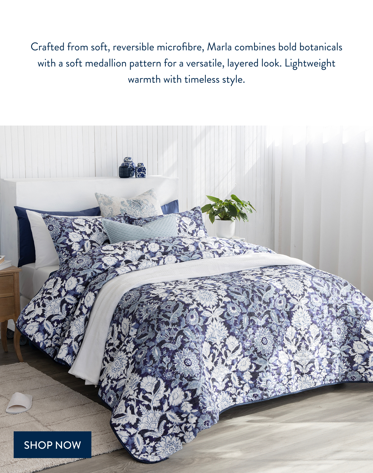 Marla Midnight Blue Quilt Set FROM