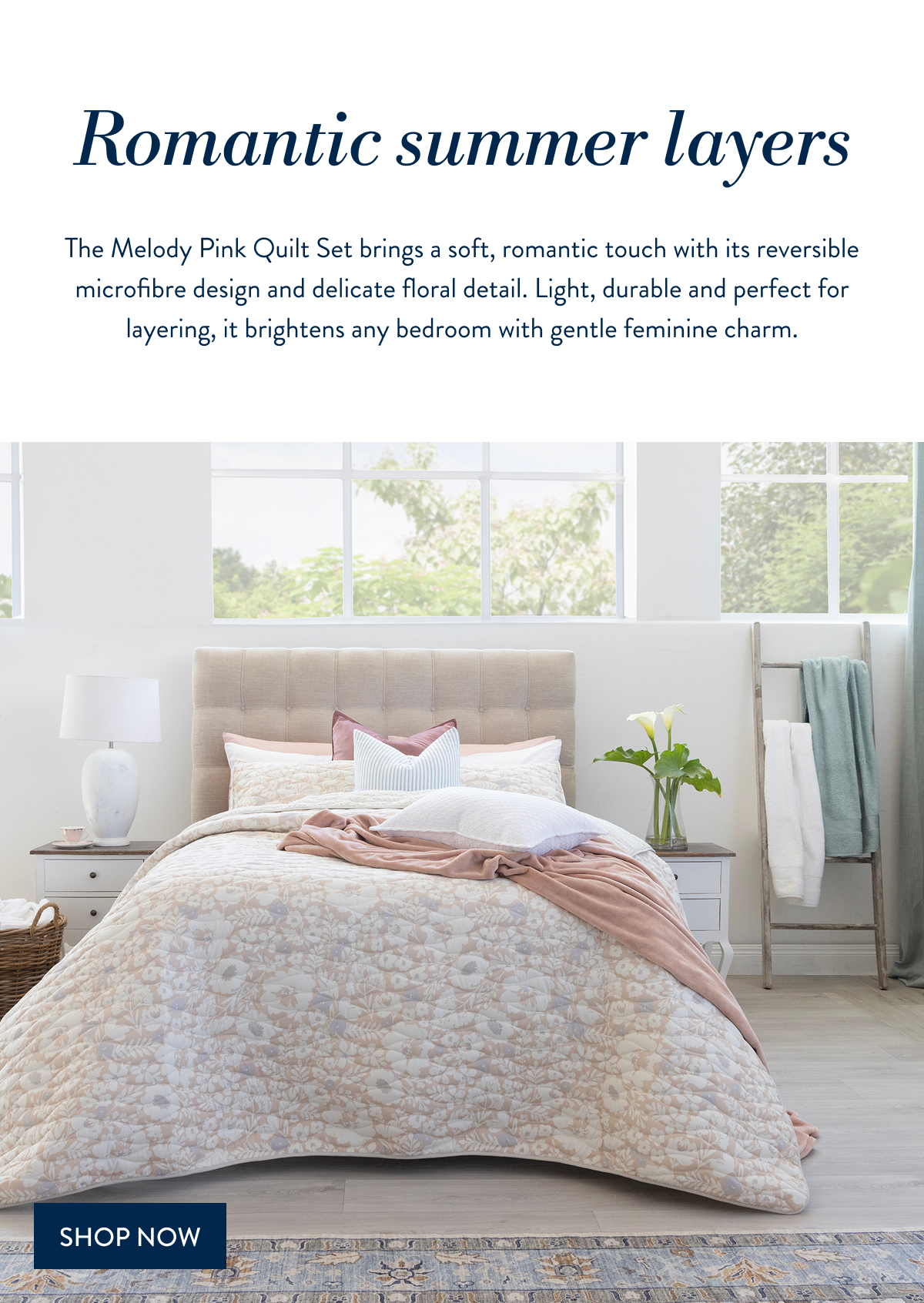 Melody Pink Quilt Set FROM