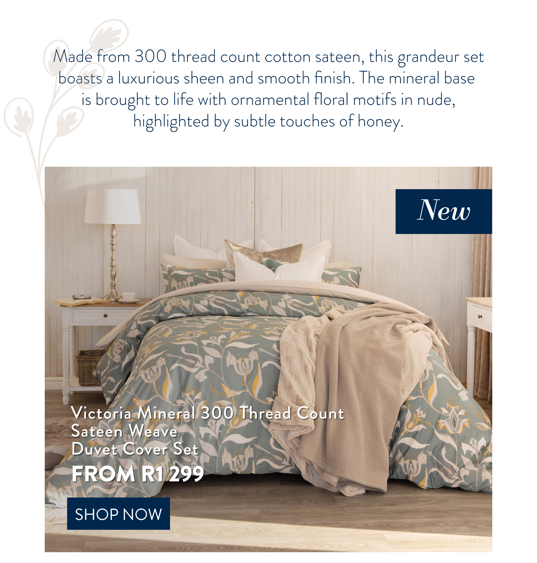 VICTORIA MINERAL DUVET COVER SET FROM: 
