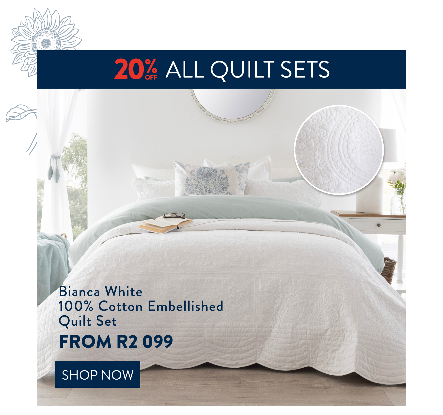 Bianca White Quilt Set FROM: