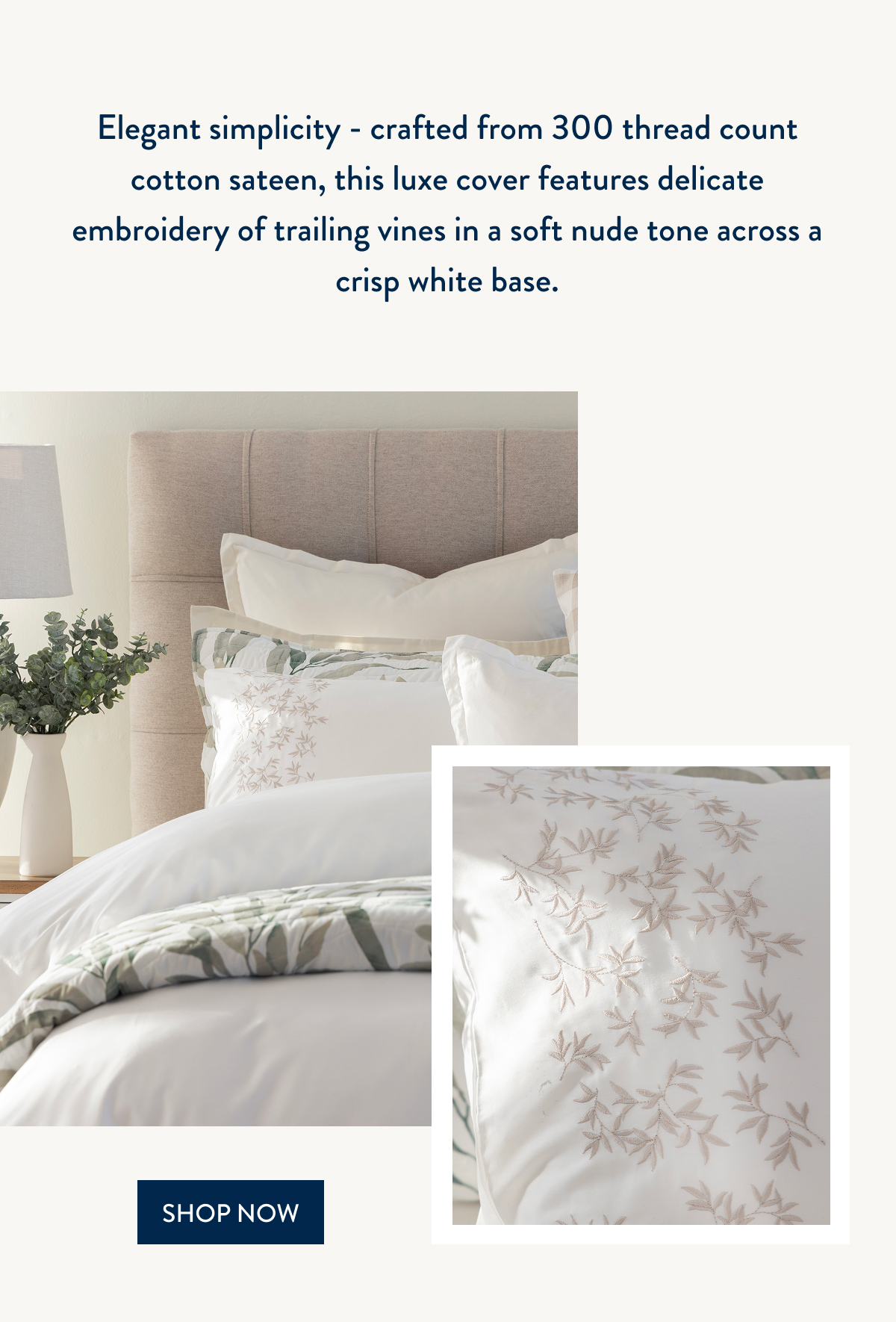 JASLEEN WHITE DUVET COVER SET FROM: 