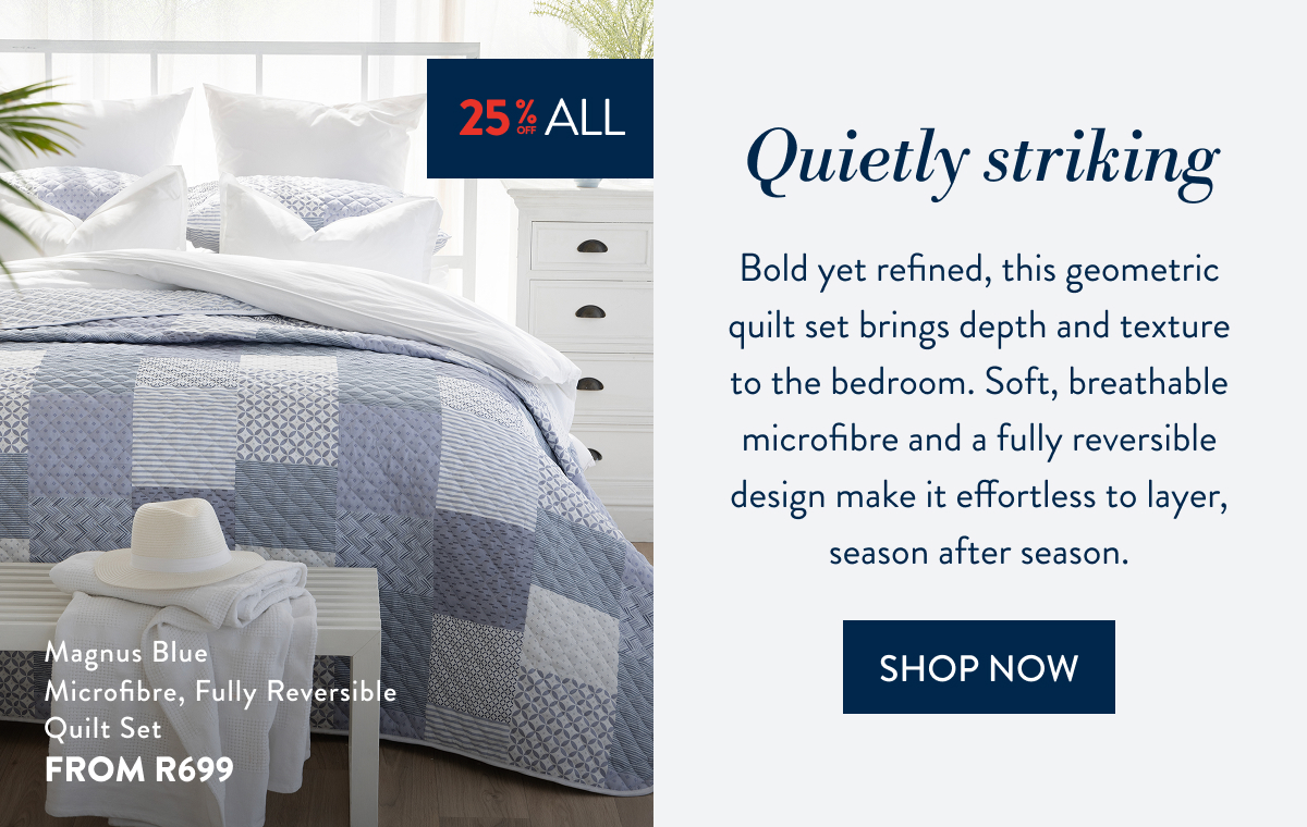 25% OFF ALL QUILT SETS - Magnus Blue