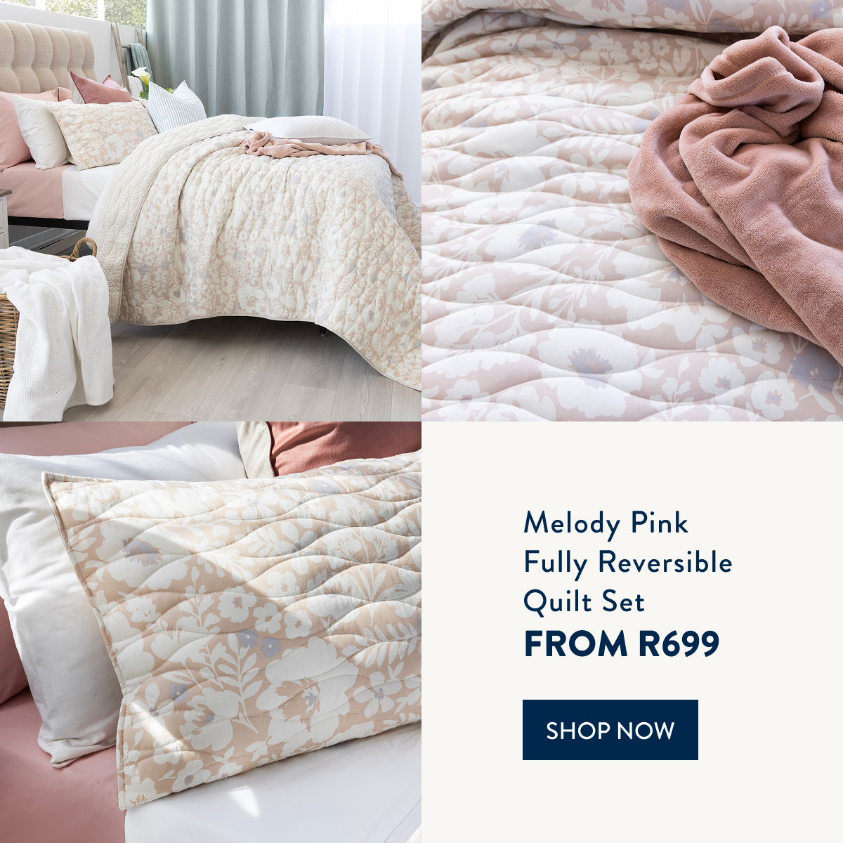 Melody Pink Quilt Set FROM