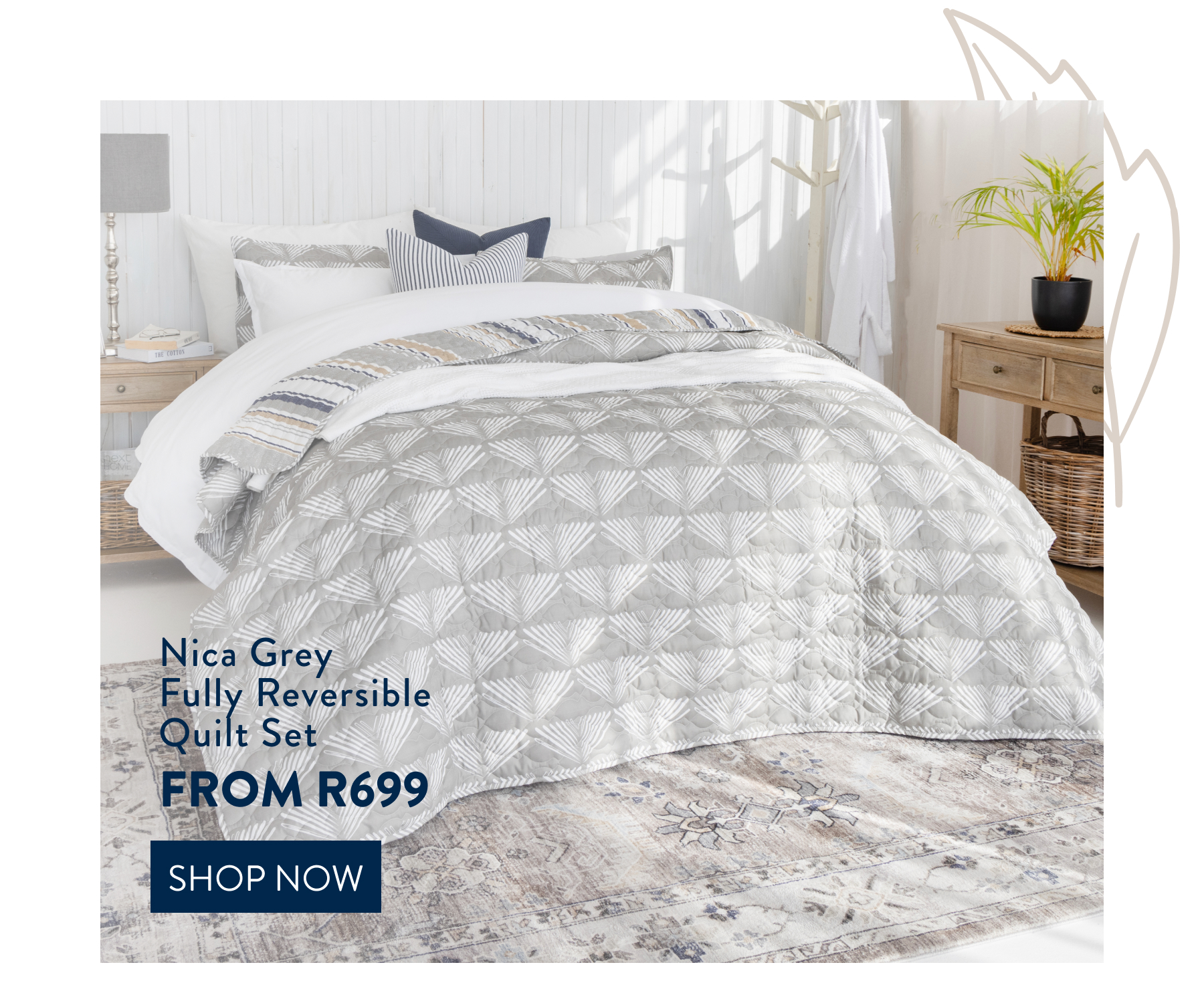 NICA GREY QUILT SET FROM: