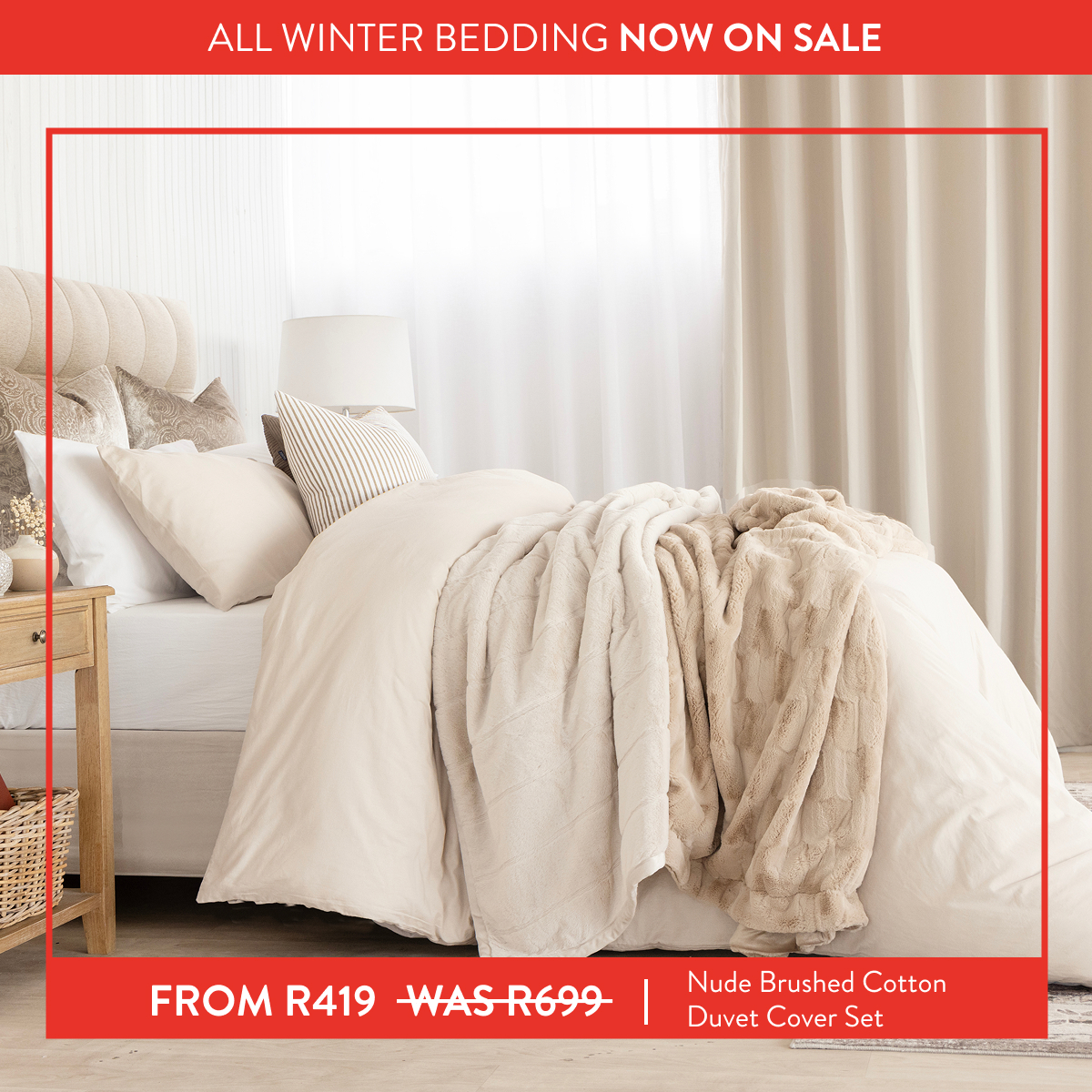 Nude Brushed Cotton FROM: 