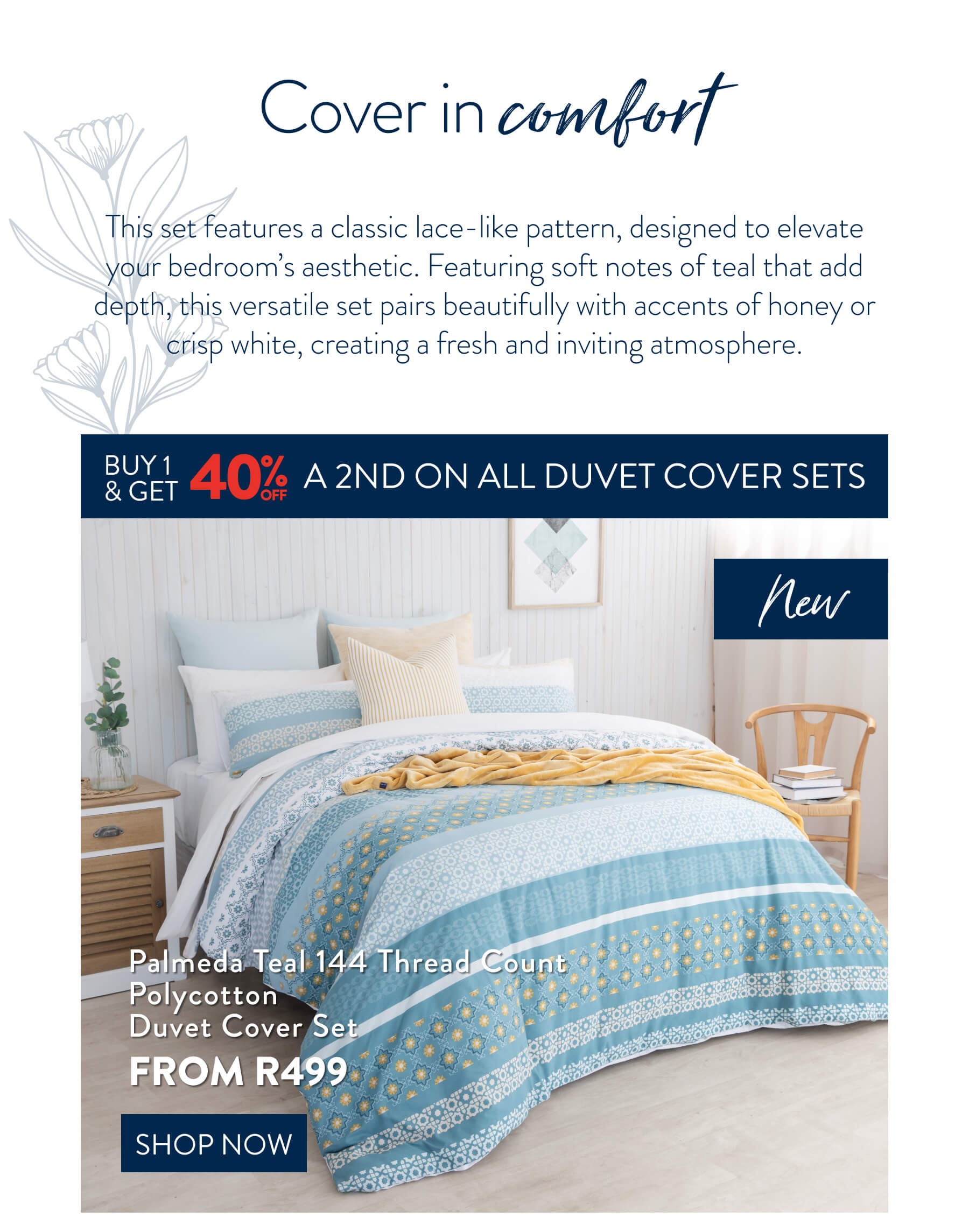 Get 40% OFF 2nd ALL Duvet Cover Sets