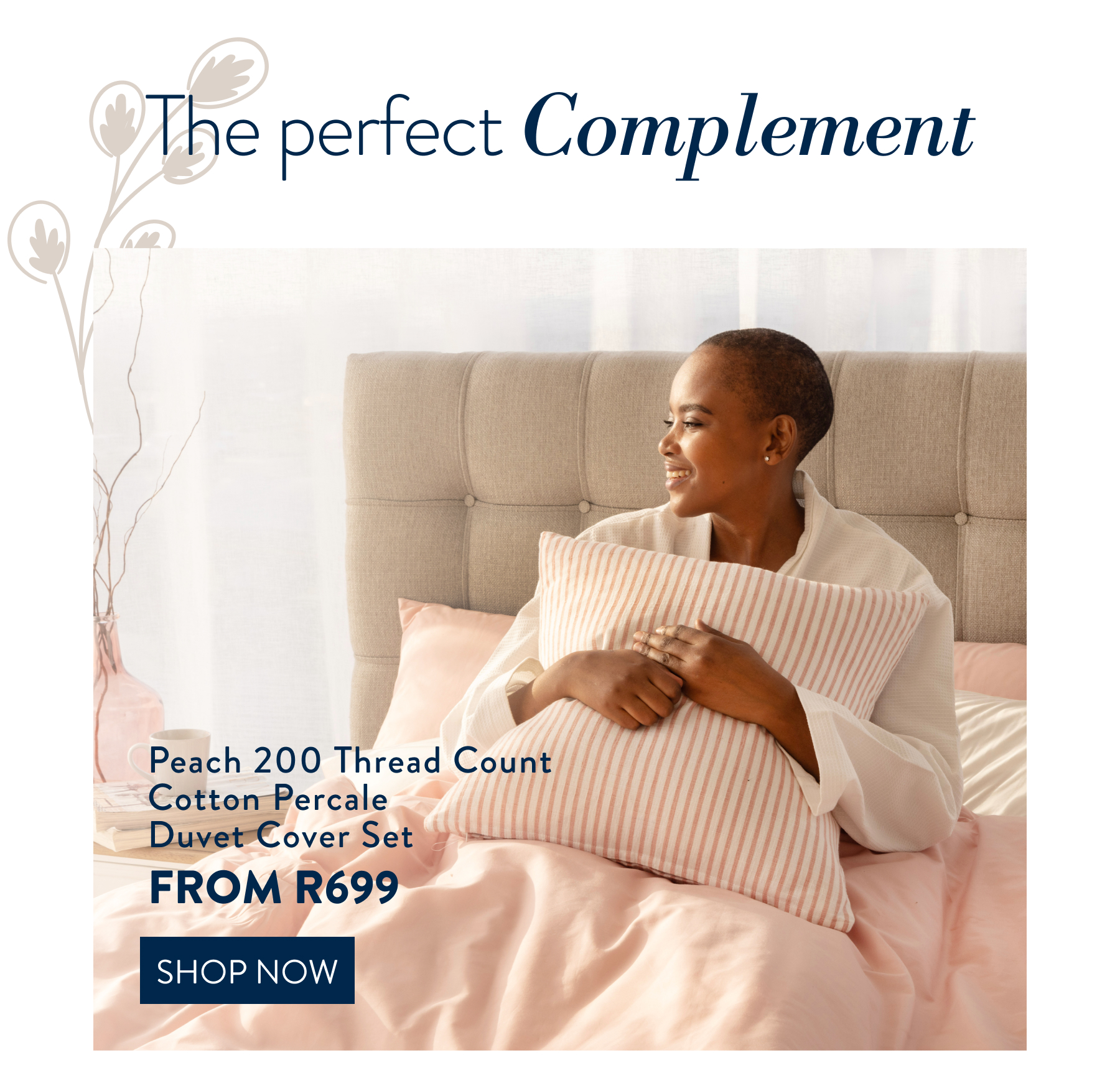 Peach 200tc Cotton Duvet Cover Set FROM: