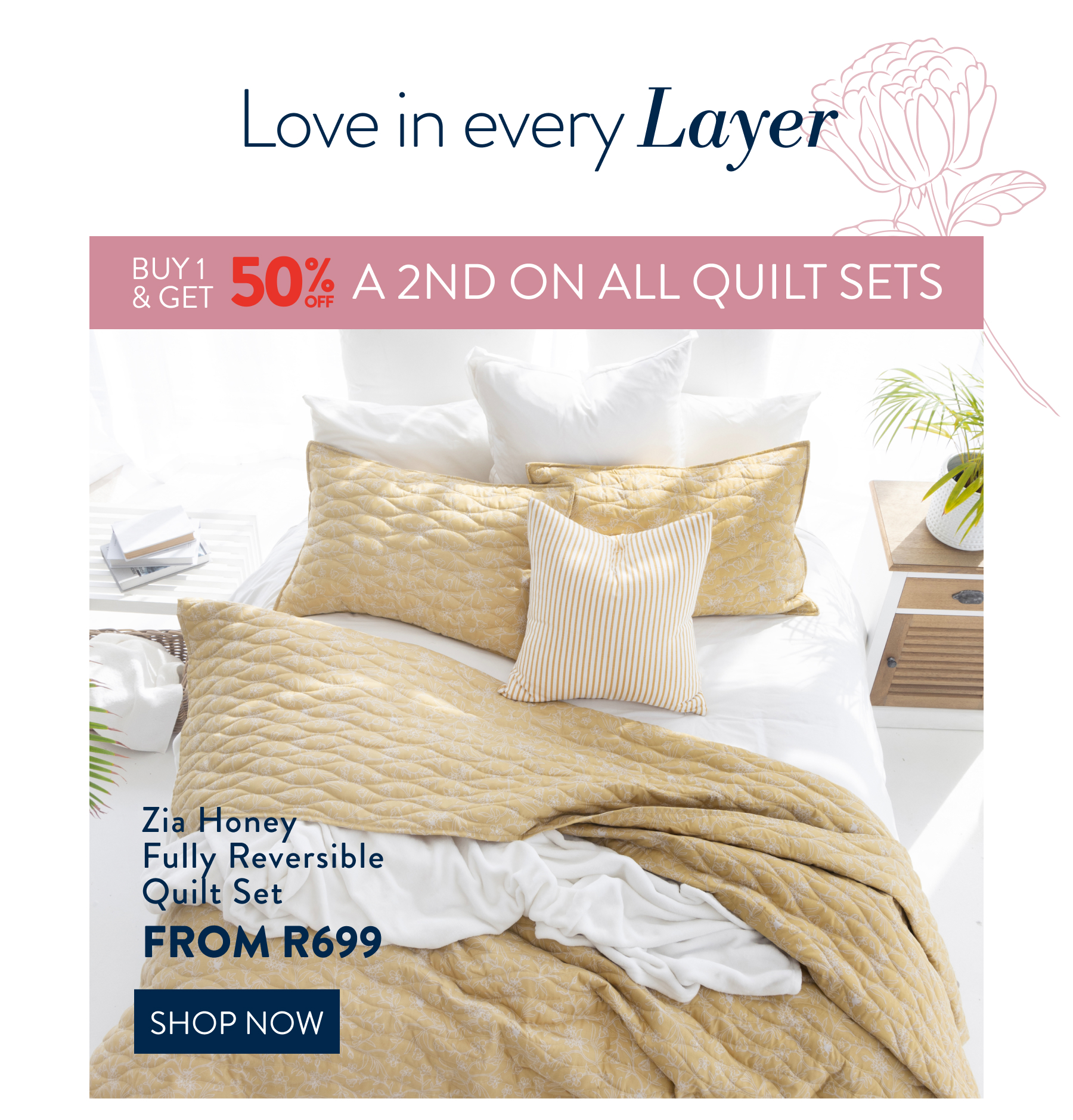 LIA NUDE DUVET COVER SET FROM: 