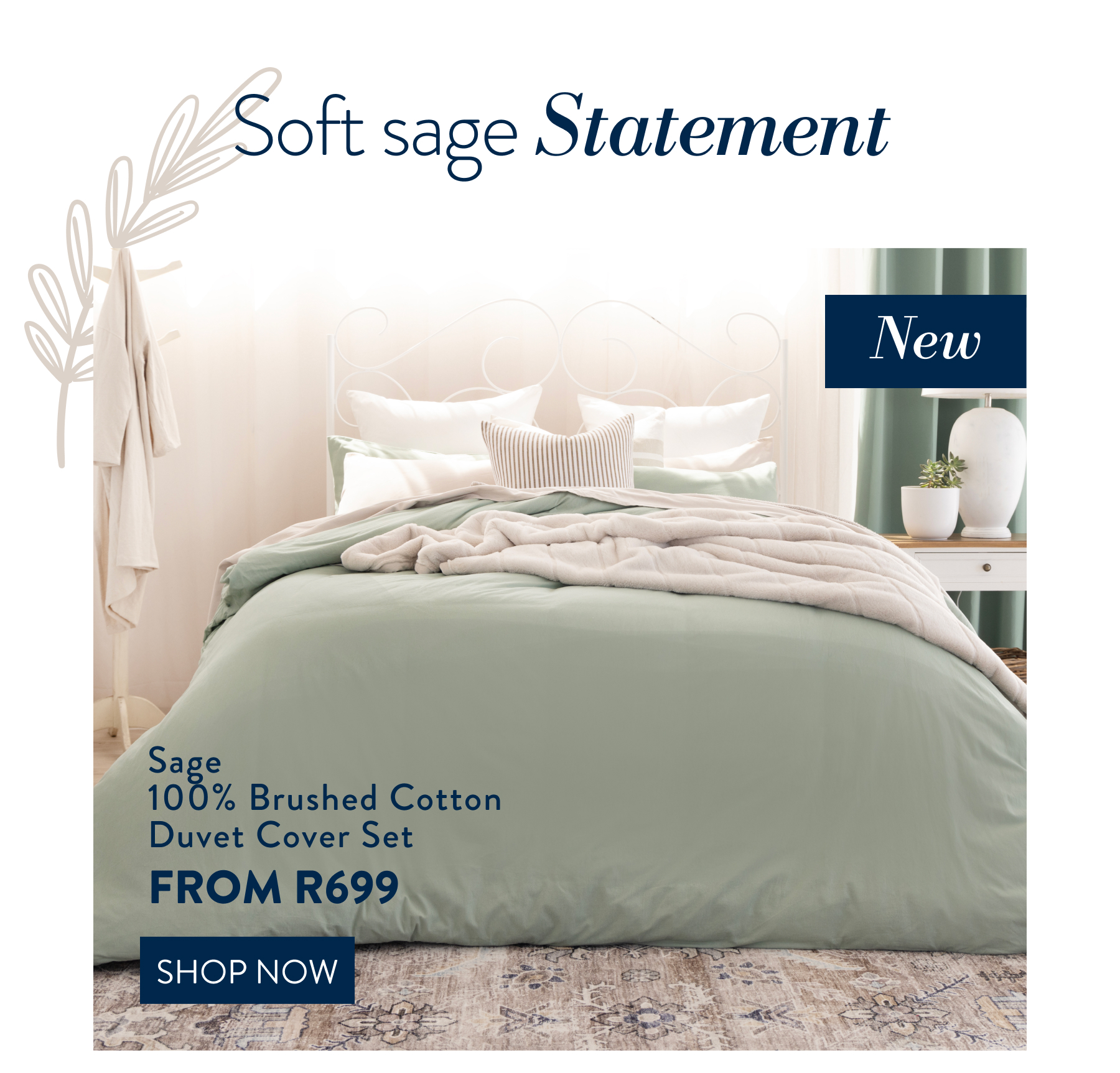 Sage Brushed Cotton DCS FROM: 