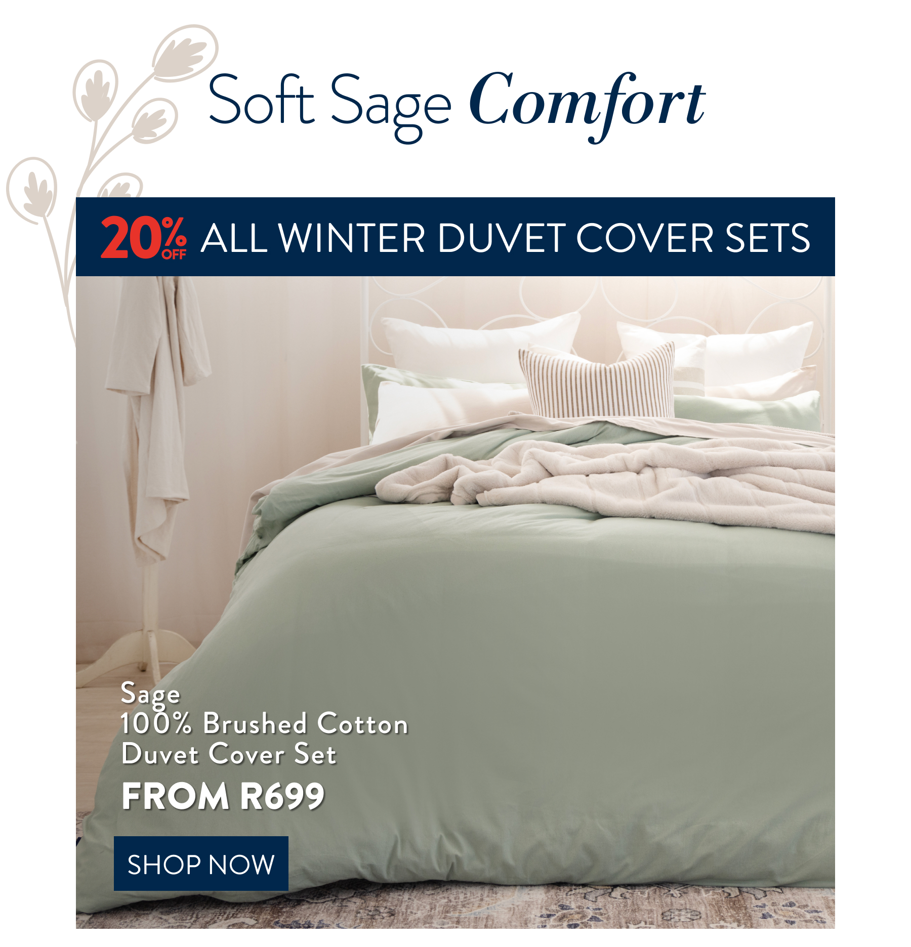 20% OF HARLOW SAGE QUILT SET FROM: 