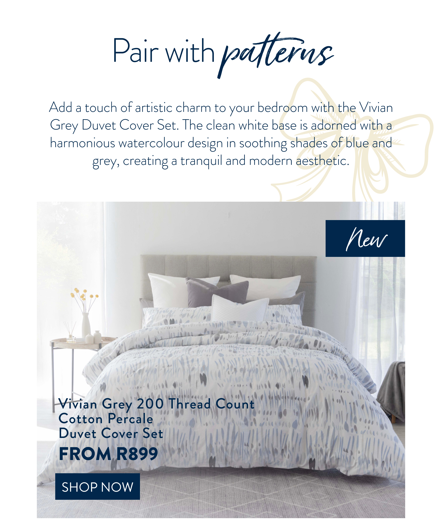 Vivian Grey 200TC Duver Cover Set FROM: 