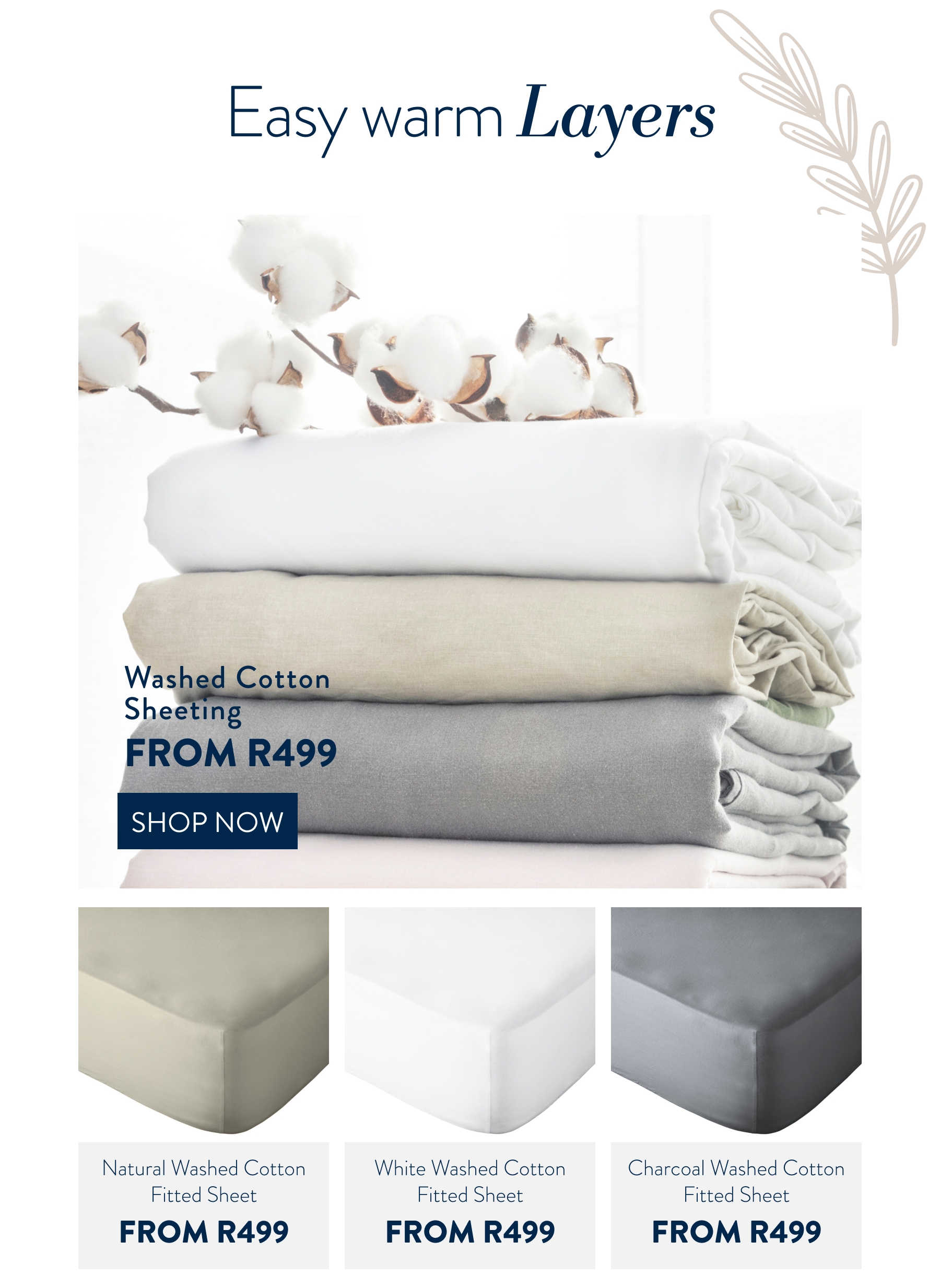 20% OFF ALL WINTER SHEETING  FROM: 