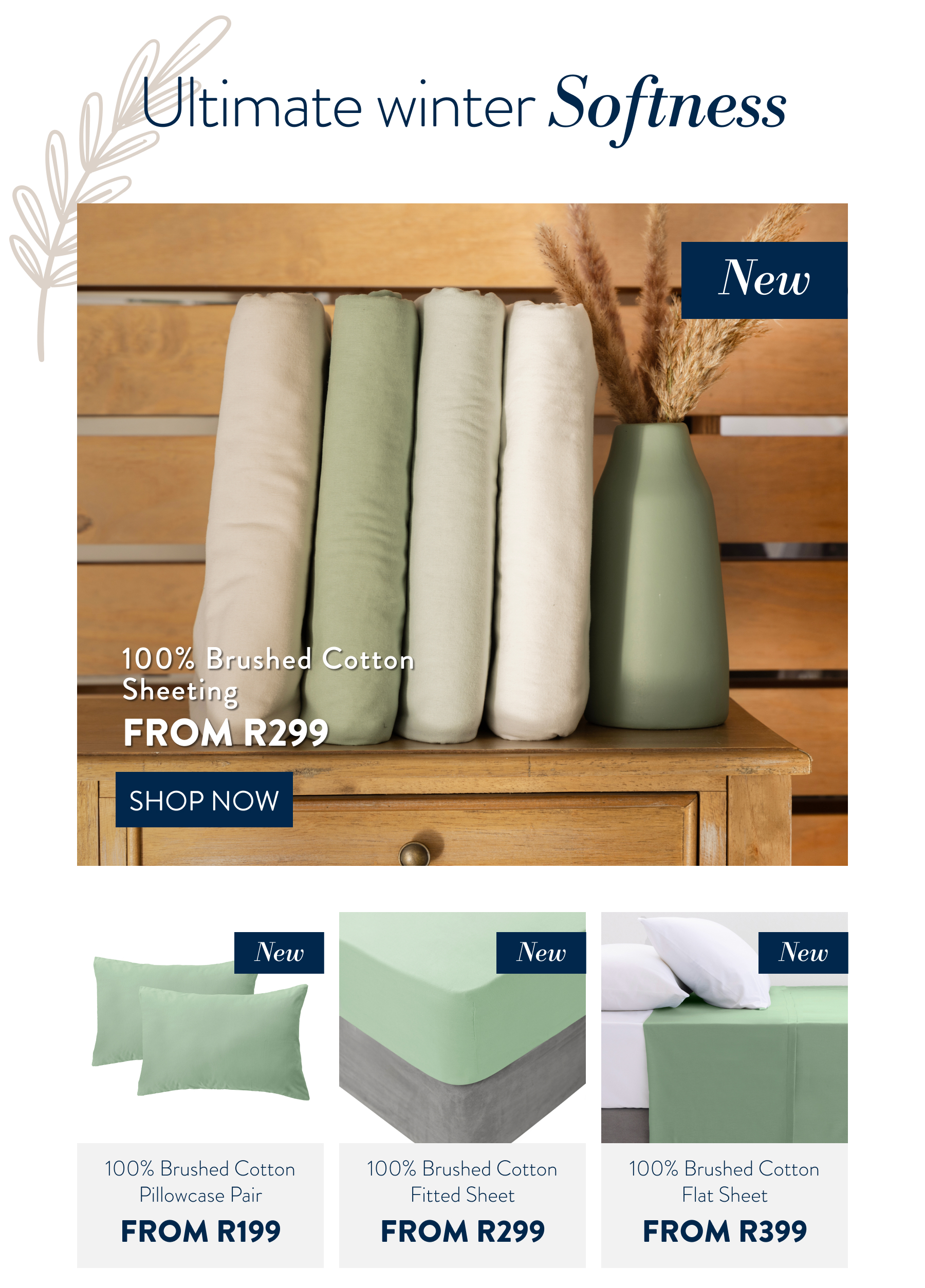 Brushed Cotton Sheeting FROM: 