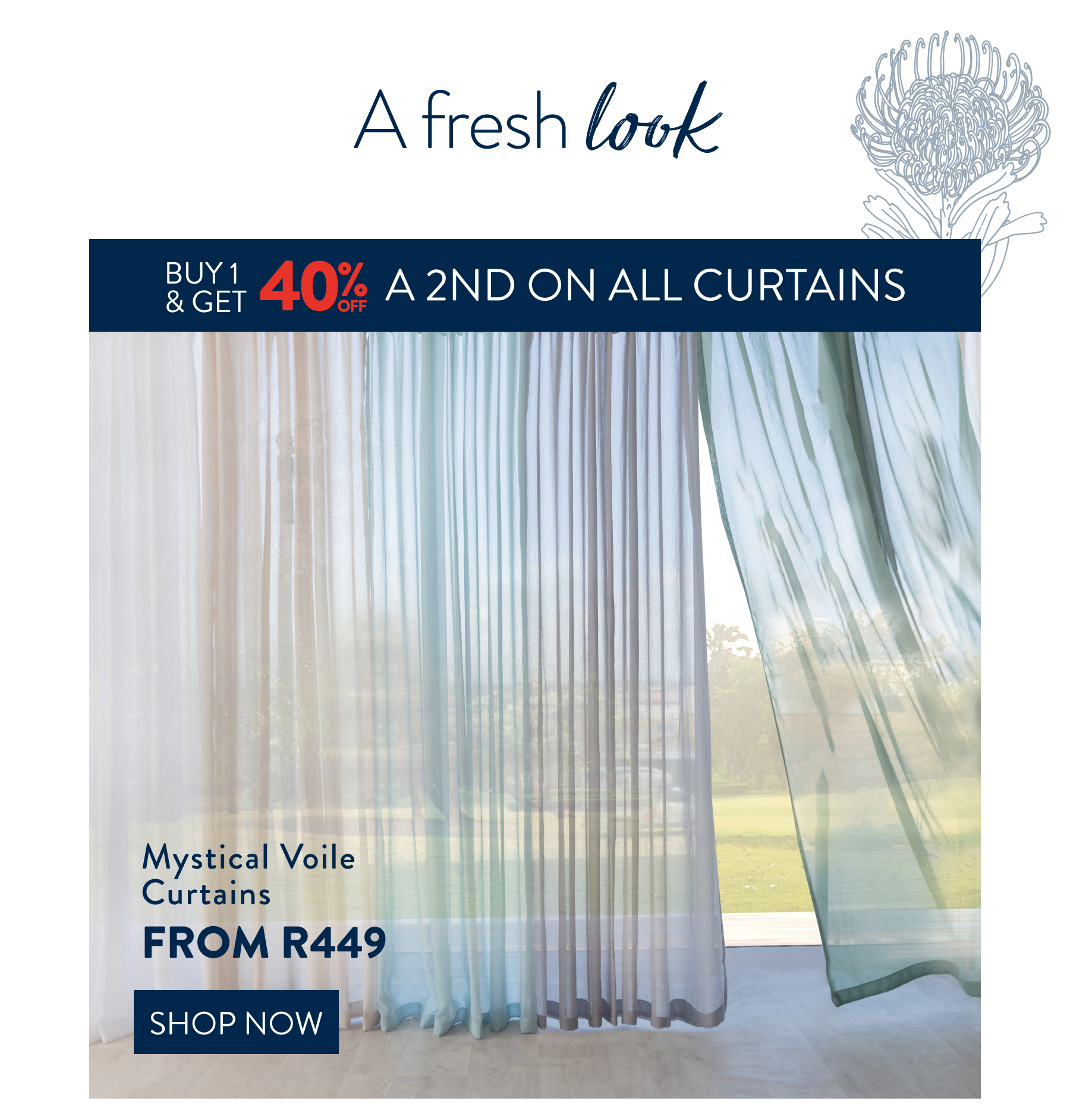 40% OFF 2nd ALL Curtains