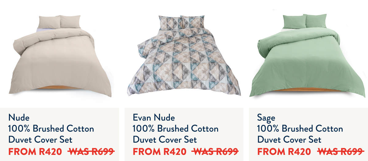 Up to 40% OFF Brushed Cotton Duvet Cover Set FROM: 