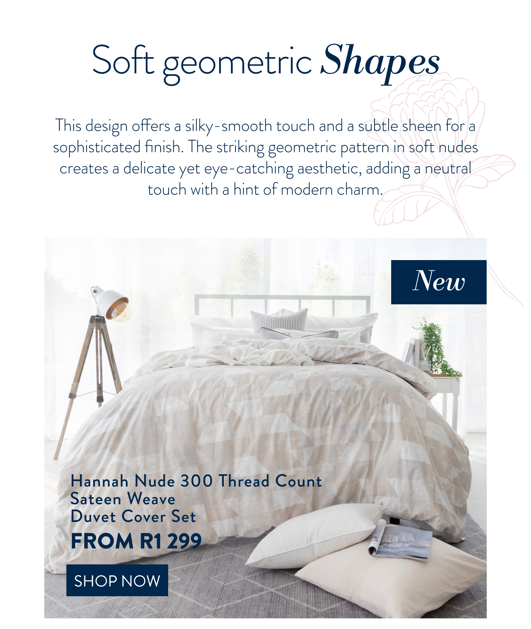 Hannah Nude 300TC Sateen Weave FROM: 