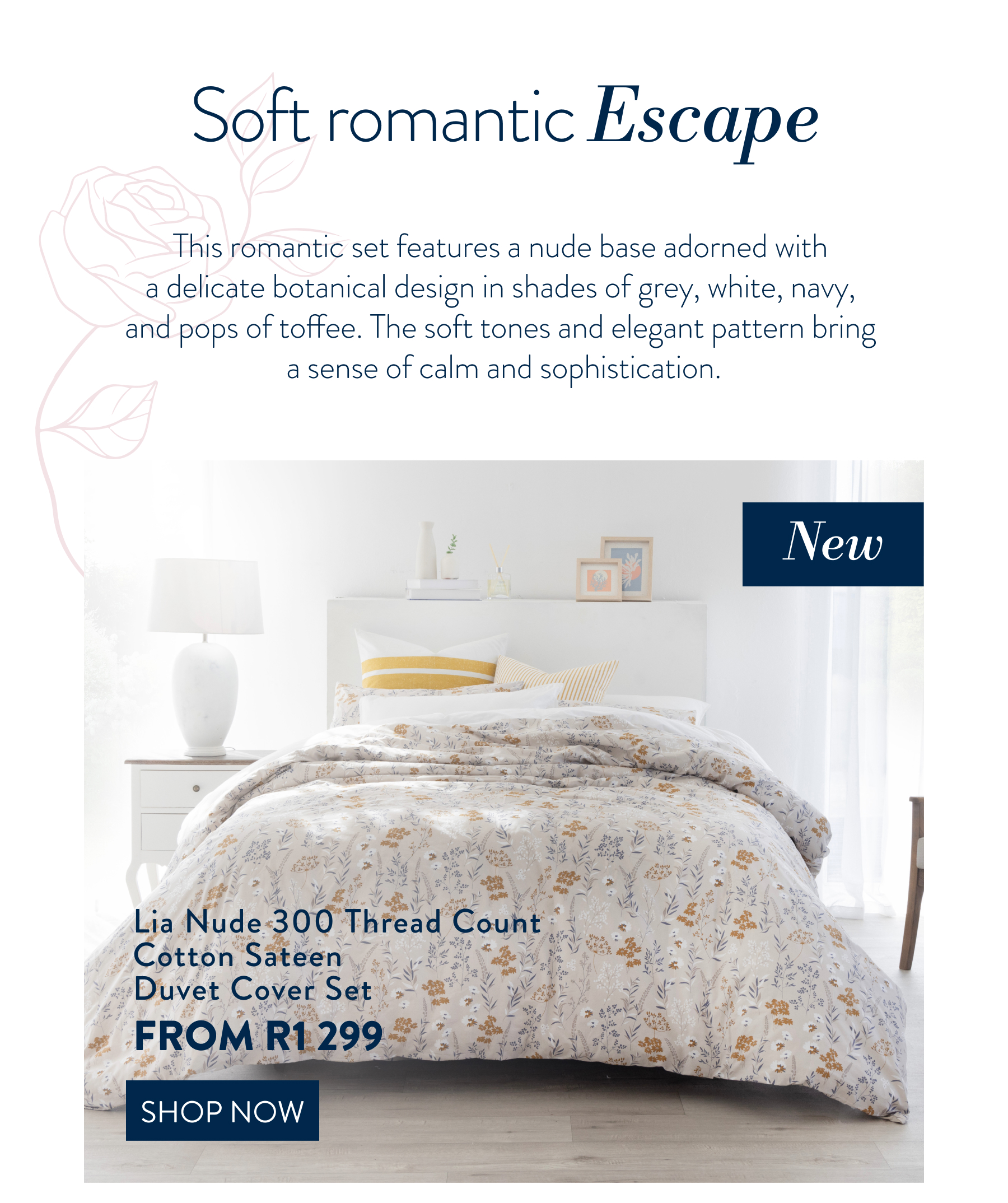 LIA NUDE DUVET COVER SET FROM: 