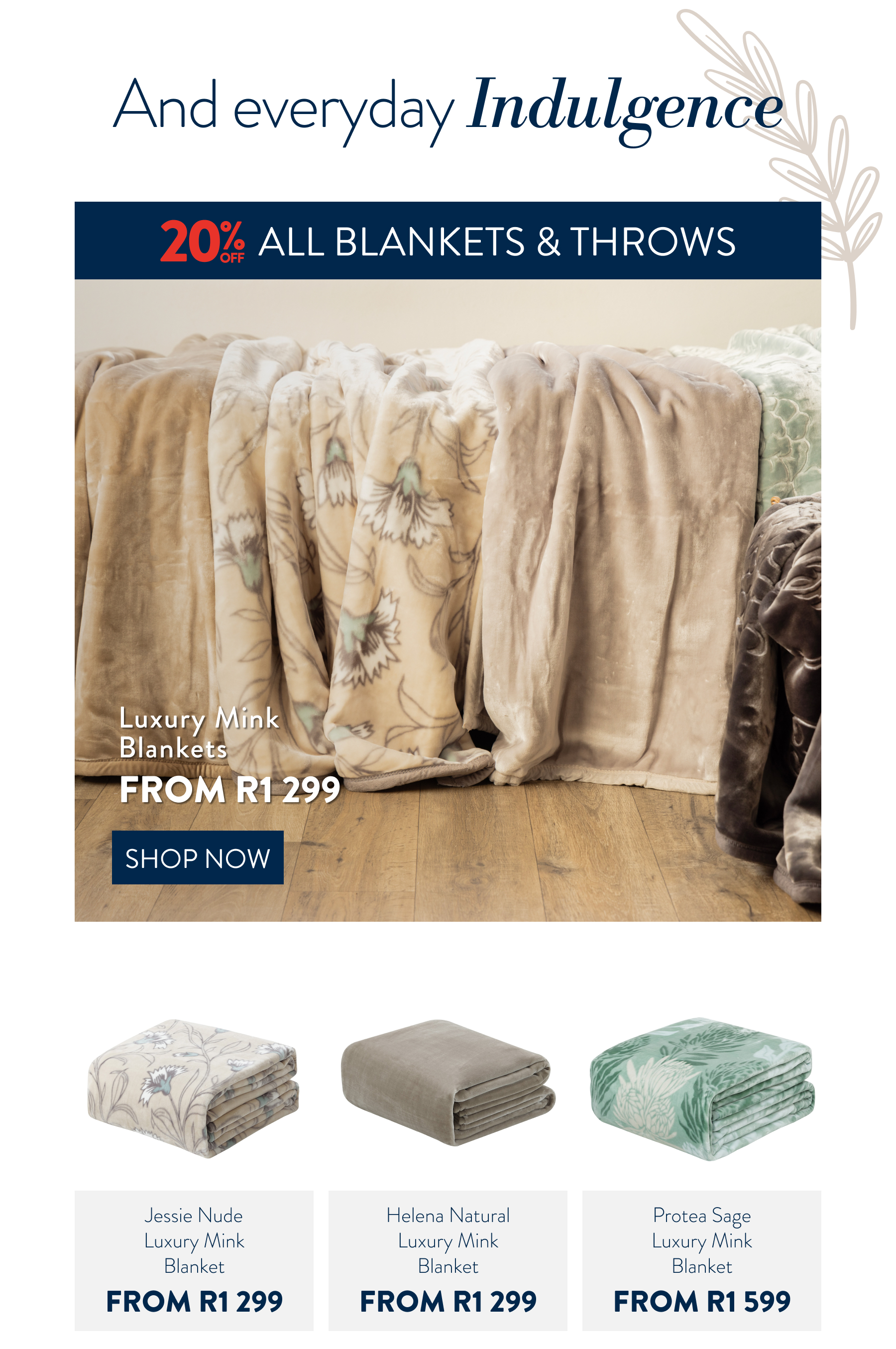 20% OFF Luxury MInk Blankets FROM: