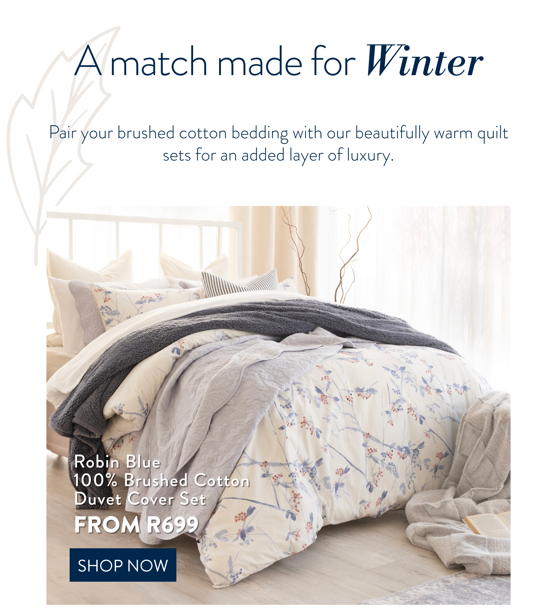 ROBIN BLUE DUVET COVER SET FROM: 