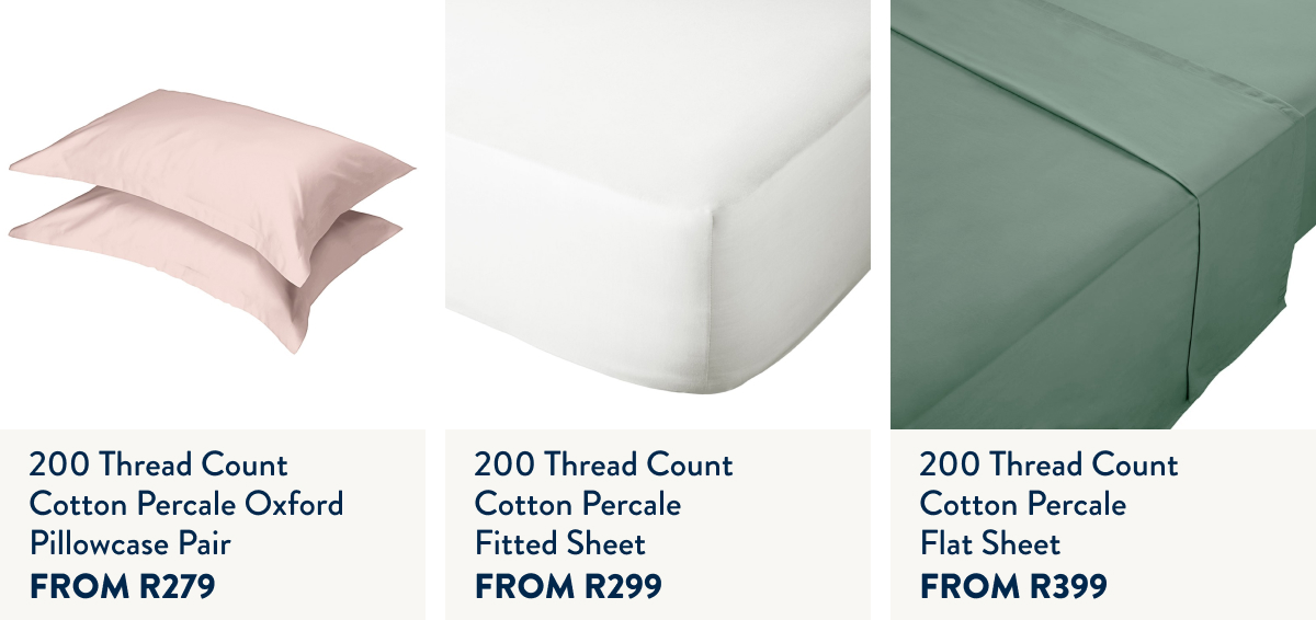200TC Cotton Percale Sheeting FROM: 