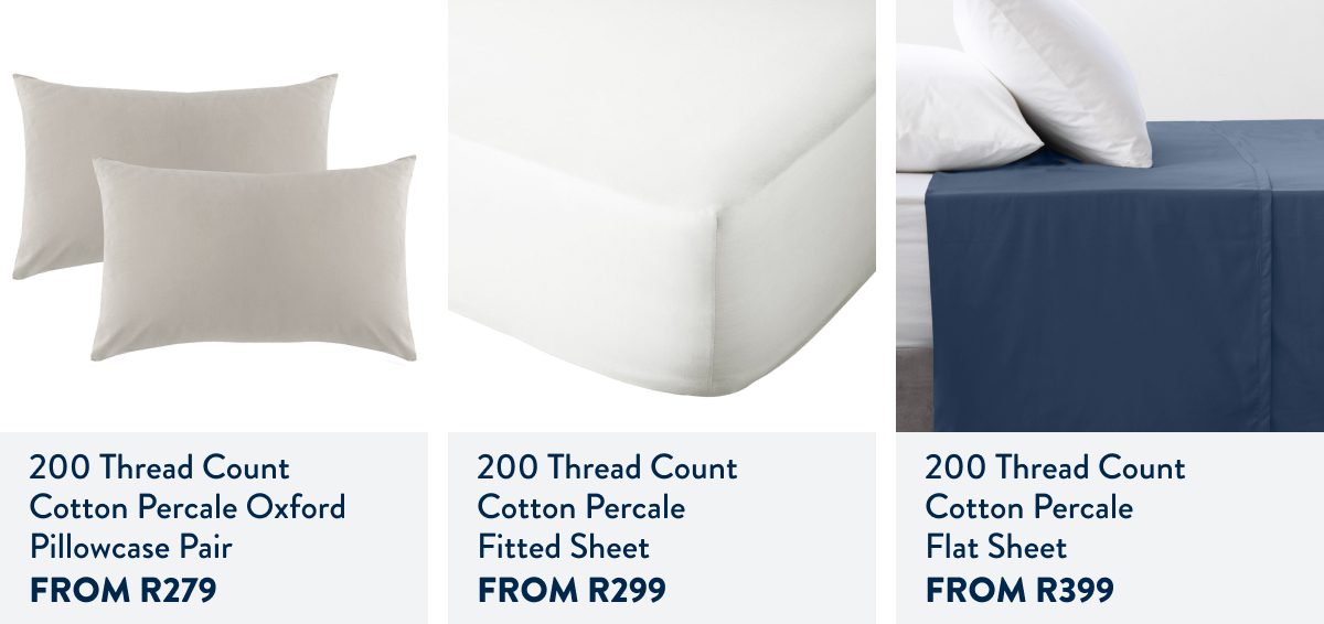 200TC Cotton Percale Sheeting FROM: 