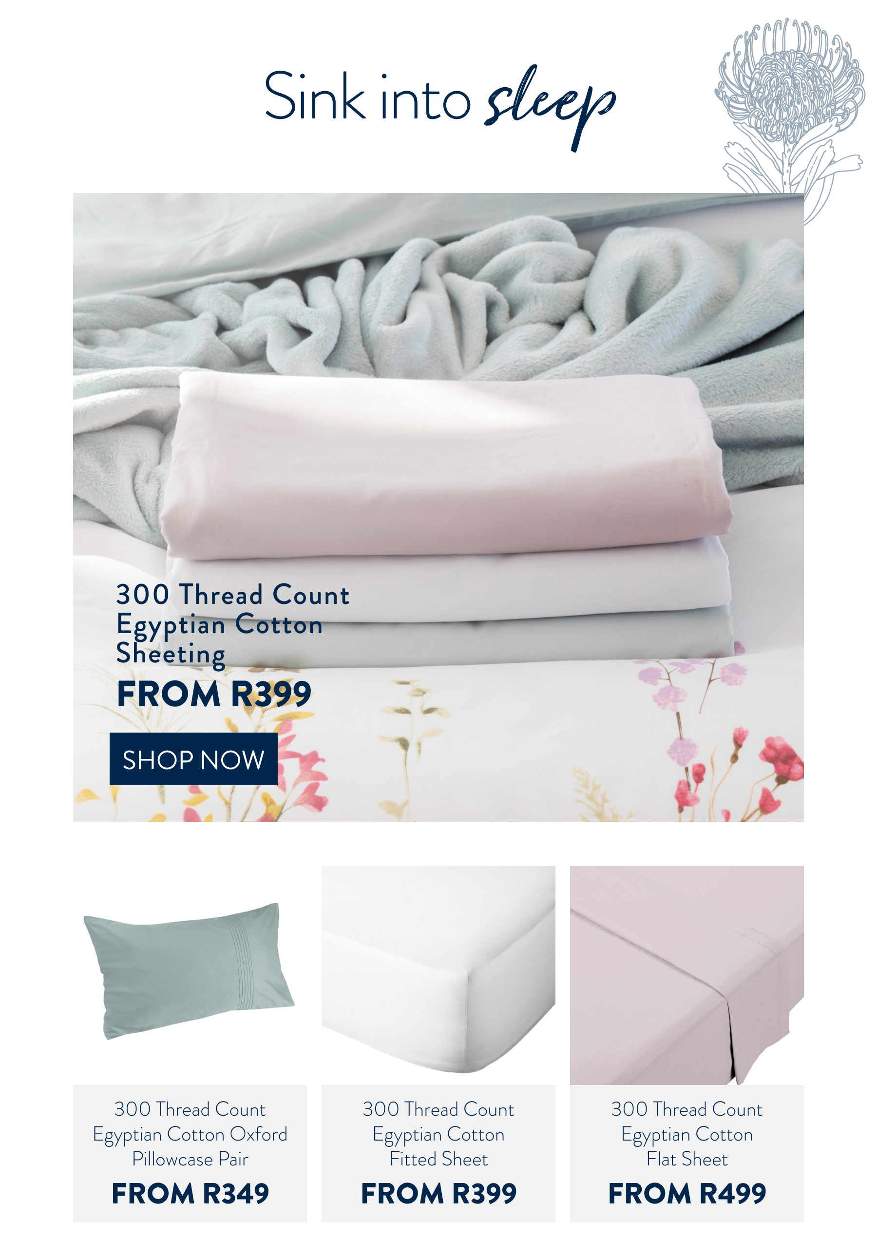 300 TC Egyprian Cotton FROM: 