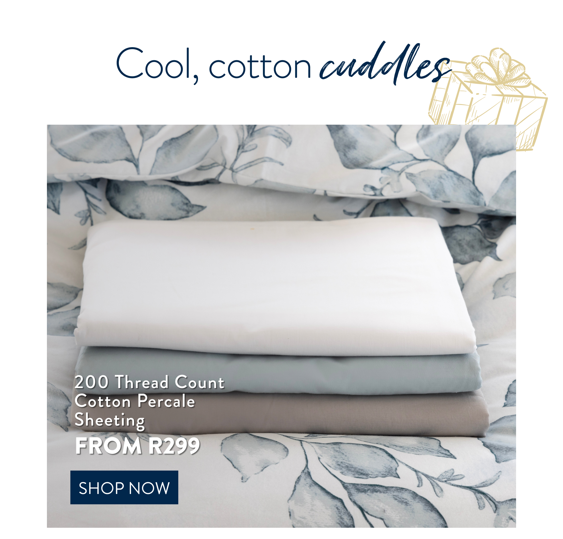 200TC Cotton Percale Sheeting FROM: 