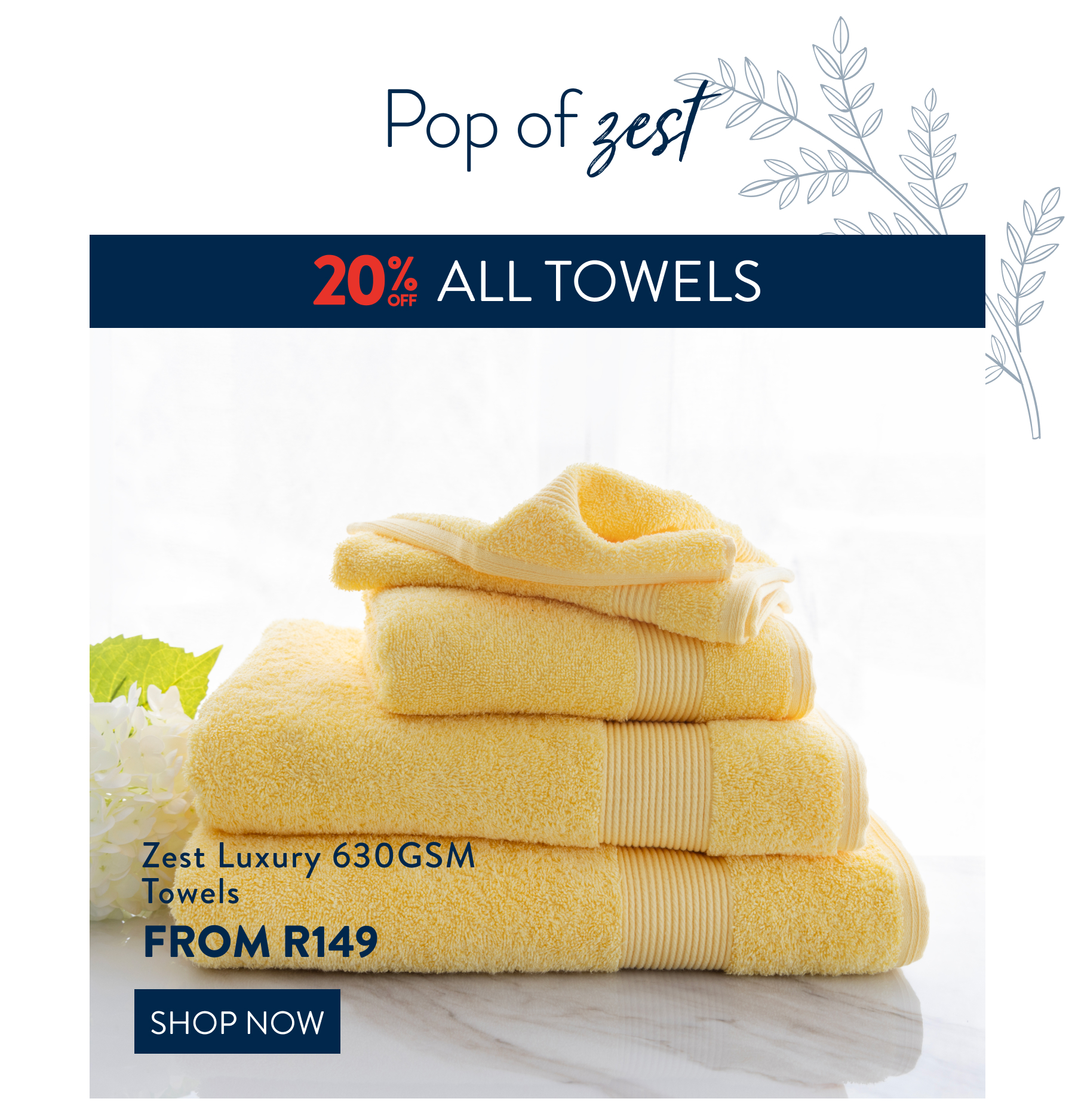 20% OFF Towels FROM:
