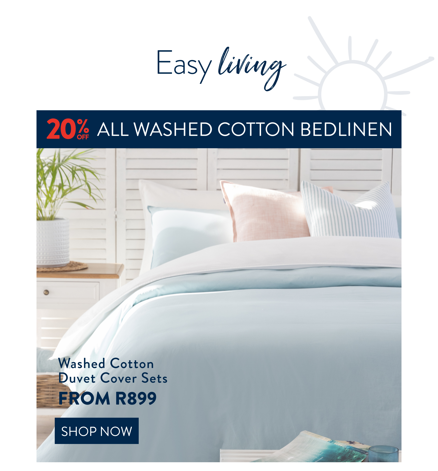 20% OFF Washed Cotton Duvet Cover Set FROM: 