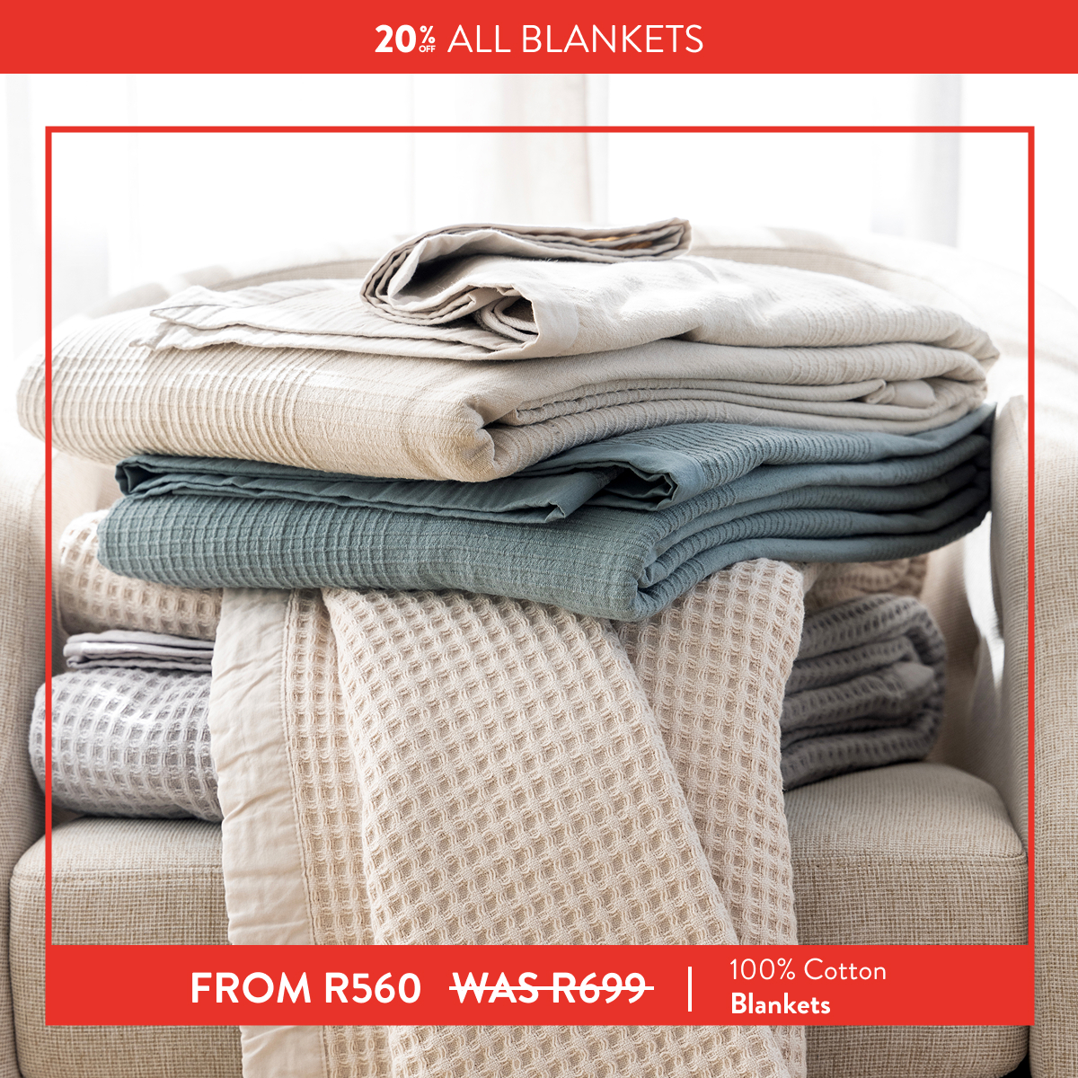 20% OFF ALL COTTON BLANKETS