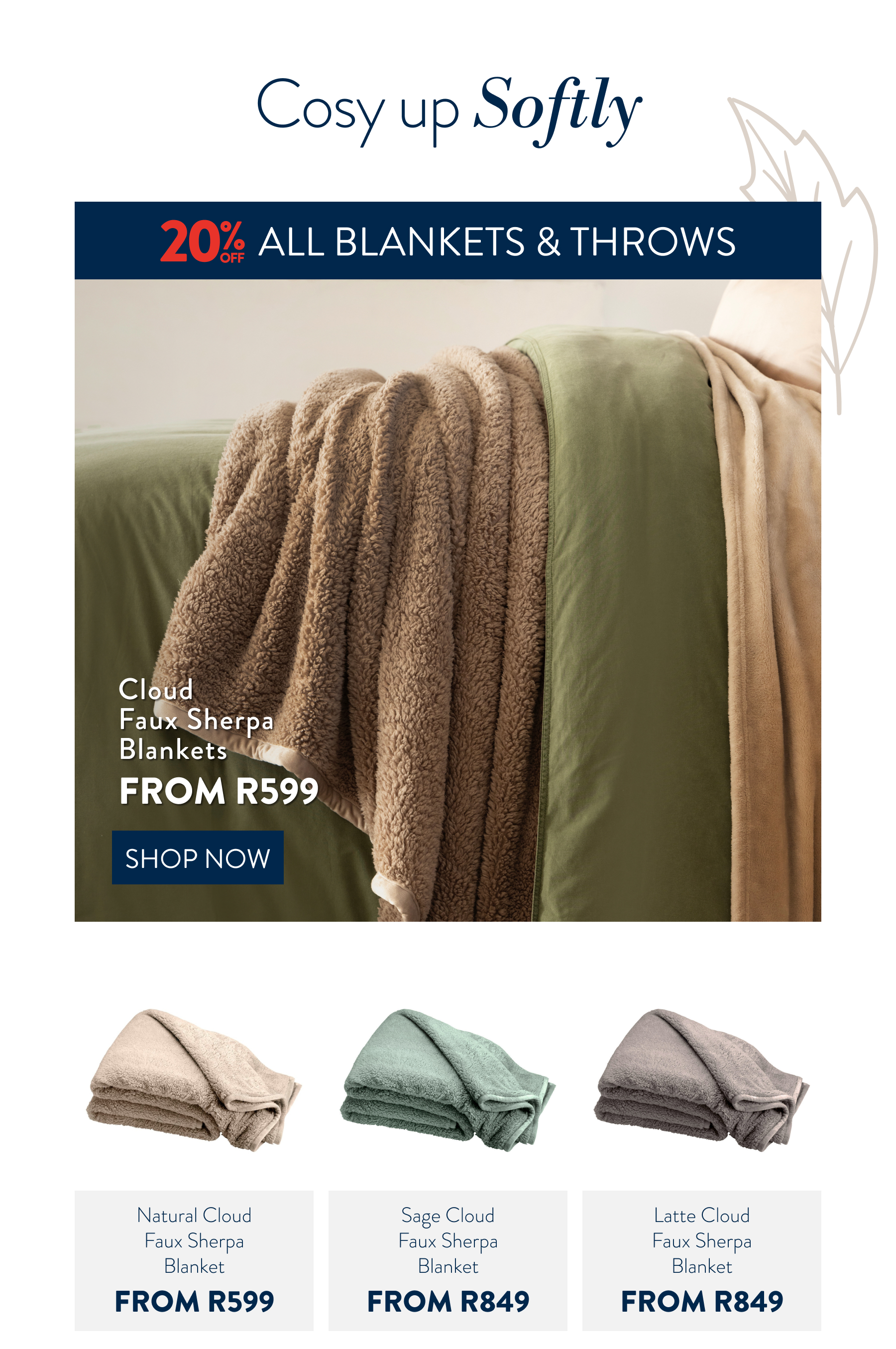 Cloud Faux SHERPE  Sherpa Blankets FROM: 