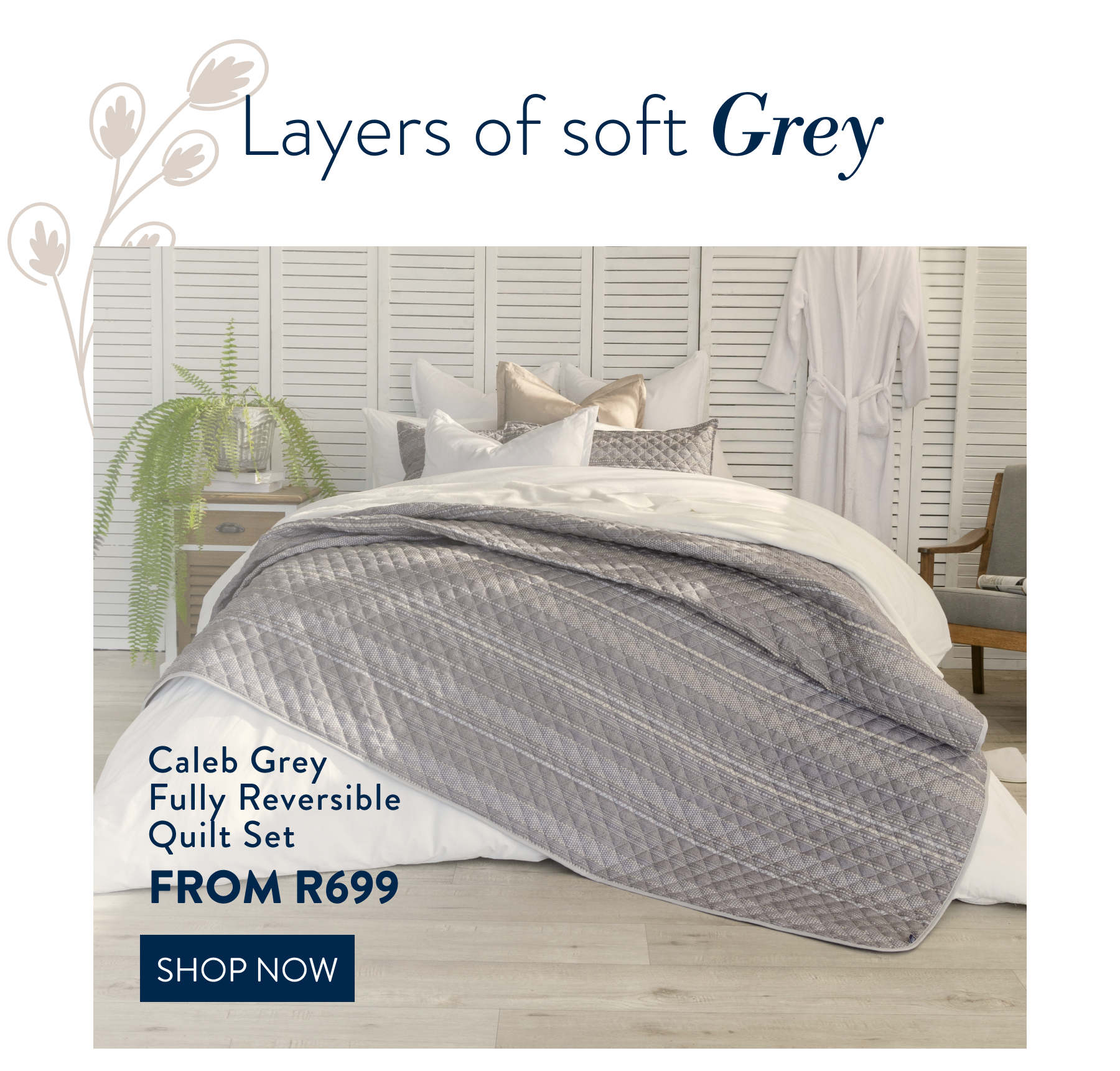 CALEB GREY QUILT SET FROM: