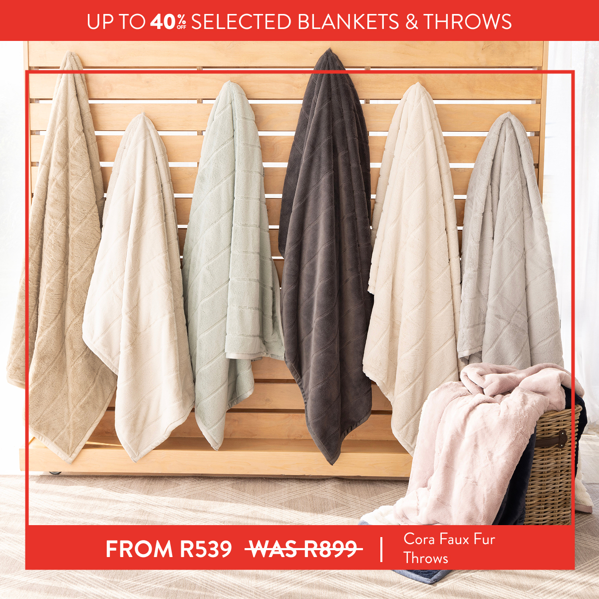 Up to 40% OFF Select Blankets and Throws FROM: 