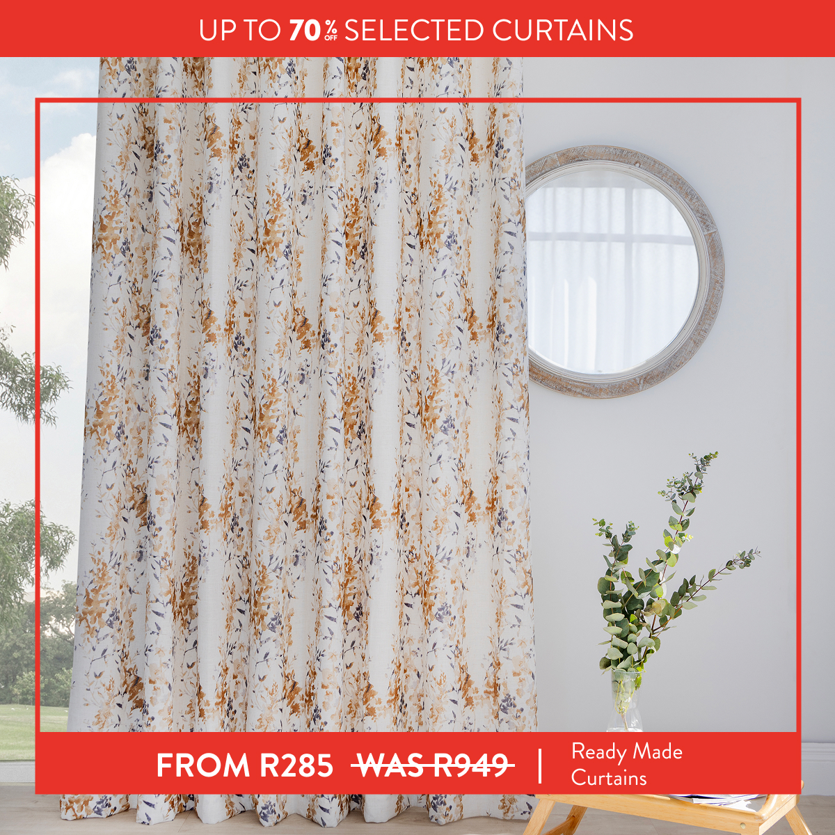 Up to 70% OFF Selected Ready Made Curtains FROM: 