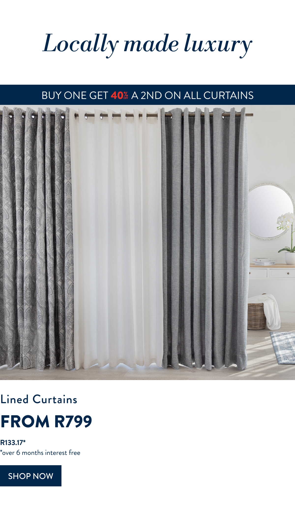 BUY 1 & GET 40% OFF 2ND ON ALL CURTAINS