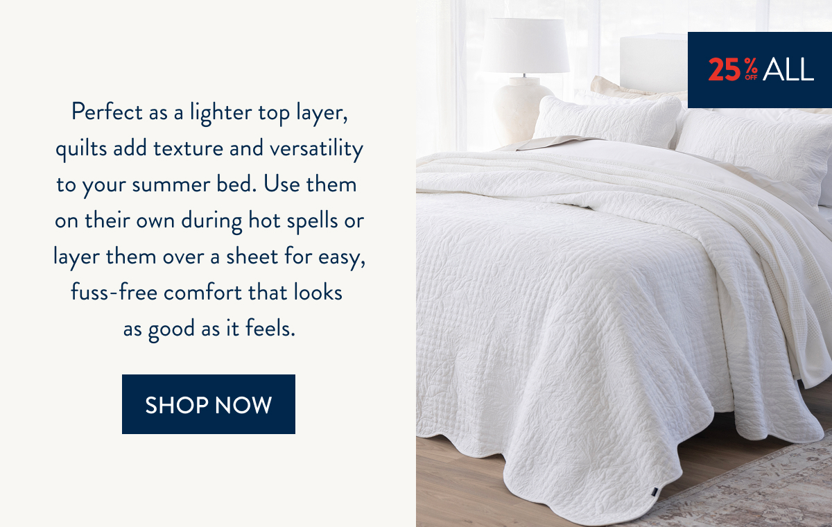 25% OFF ALL QUILTS - Daisy White
