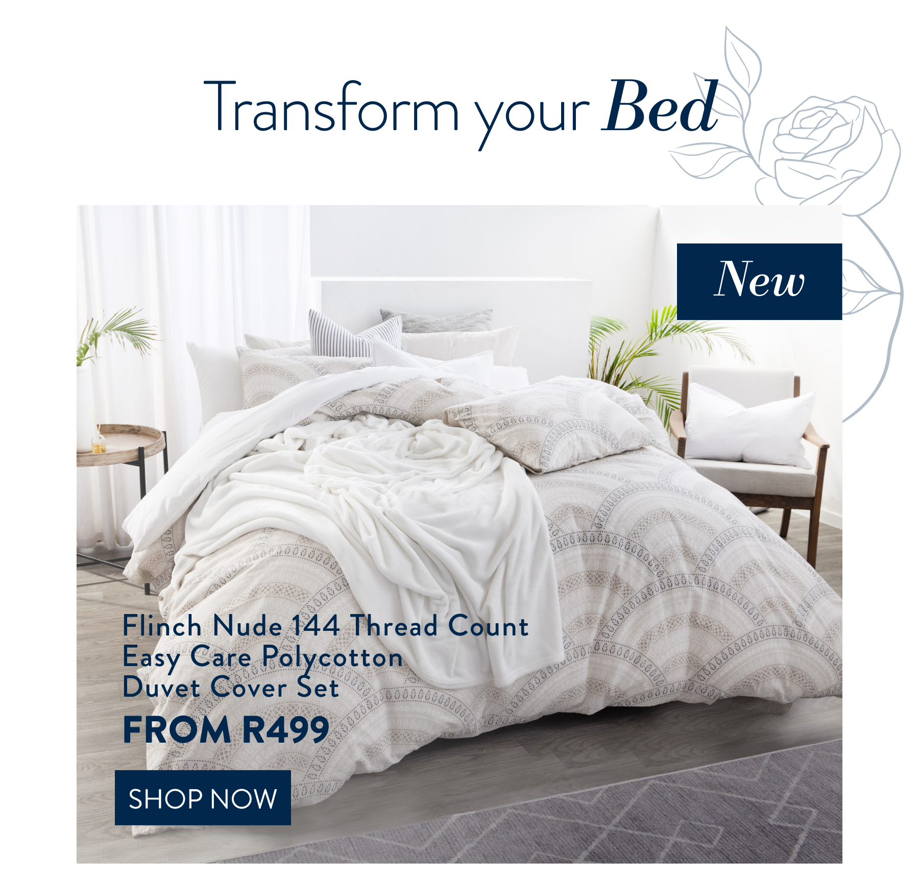 FLINCH NUDE DUVET COVER SET FROM: 