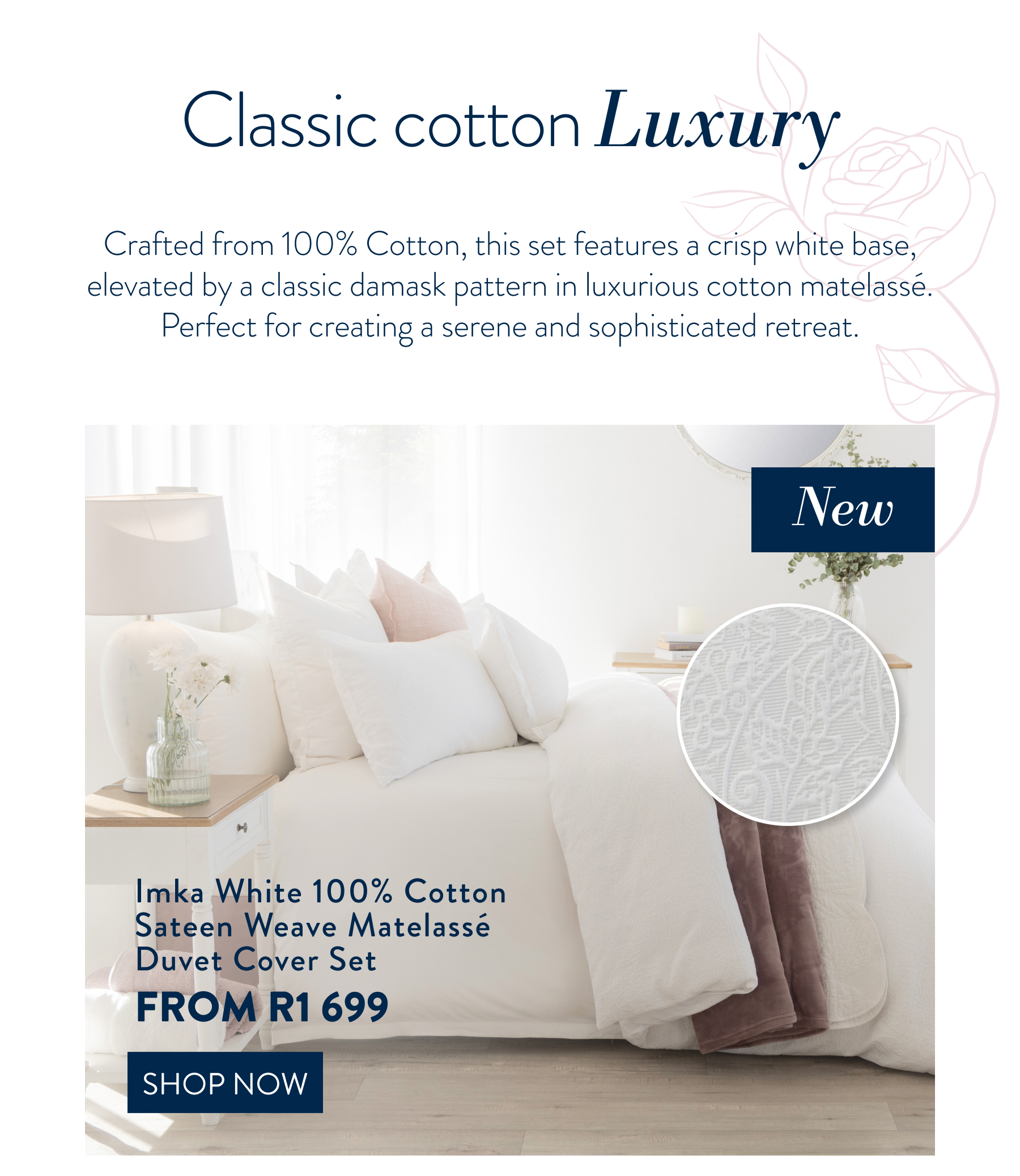 IMKA White Duvet Cover Set  FROM: 