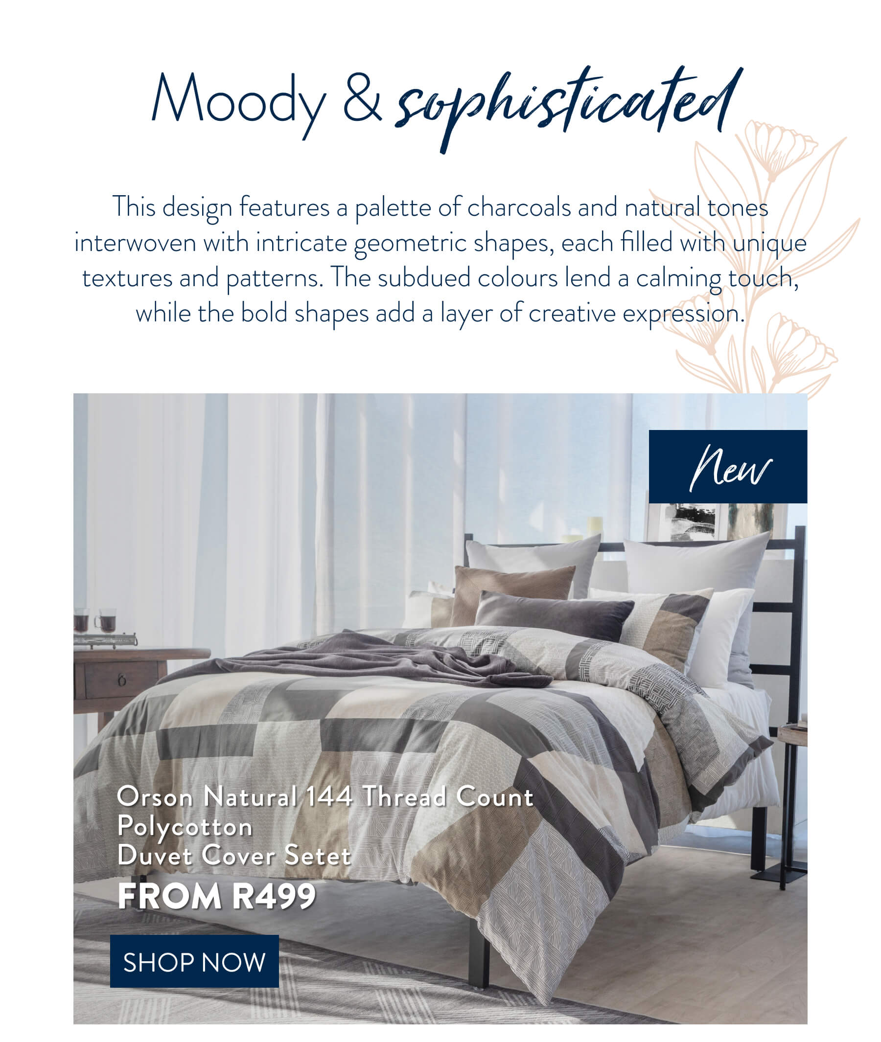 Orson Natural Duvet Cover Set From: