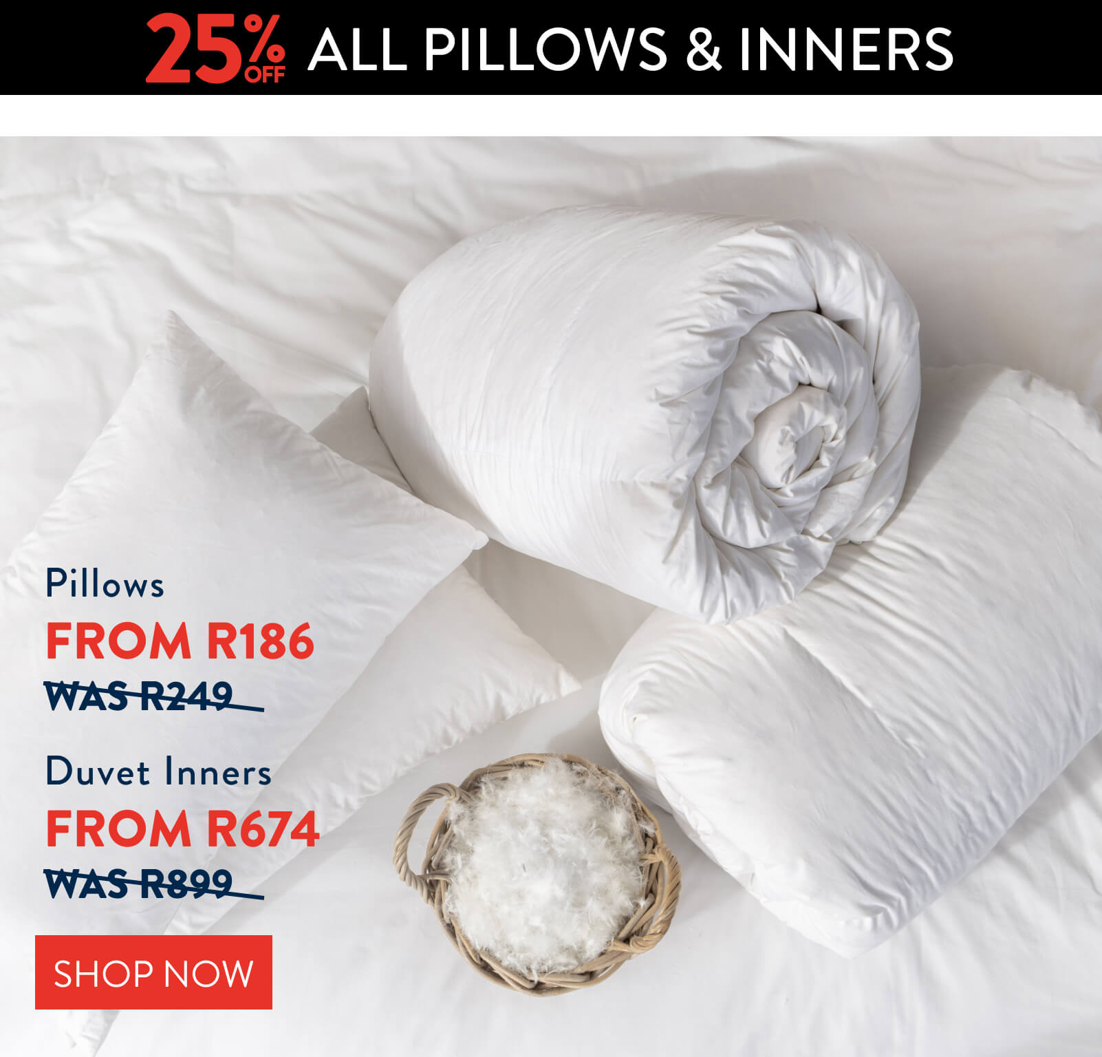 25% OFF ALL Pillows: 