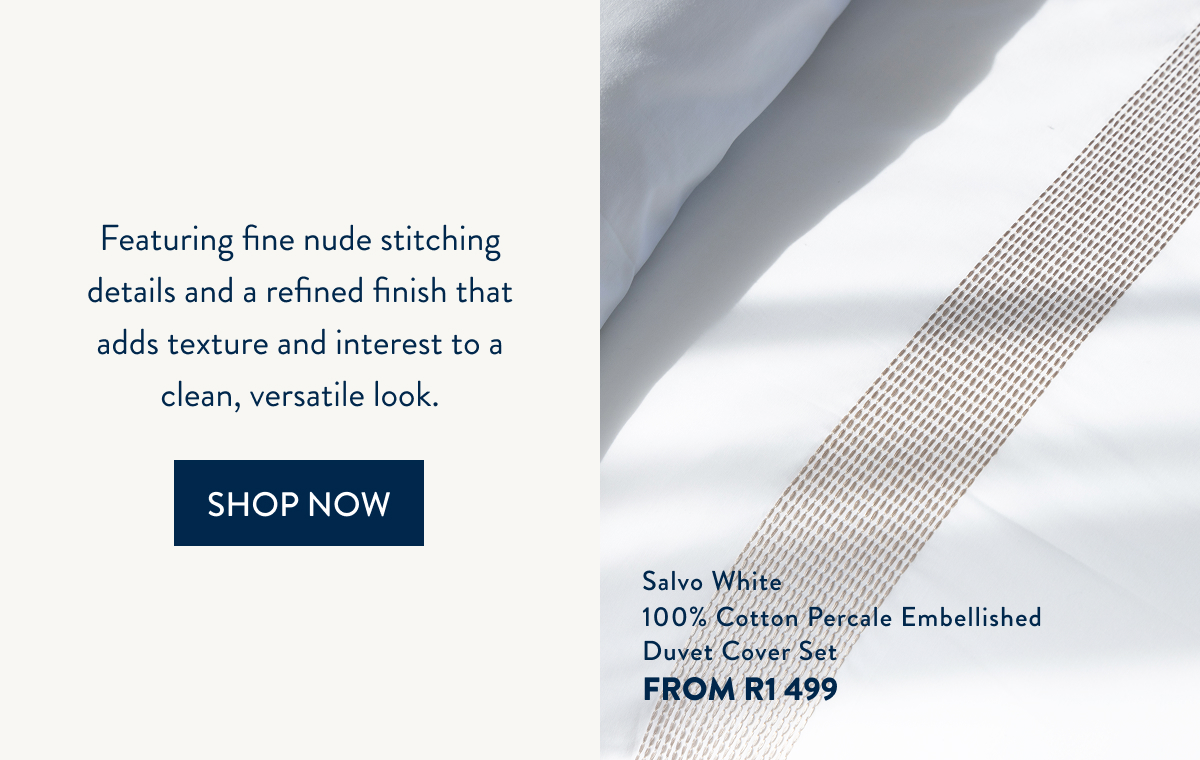 25% OFF ALL DCS - Salvo White Percale Embellished