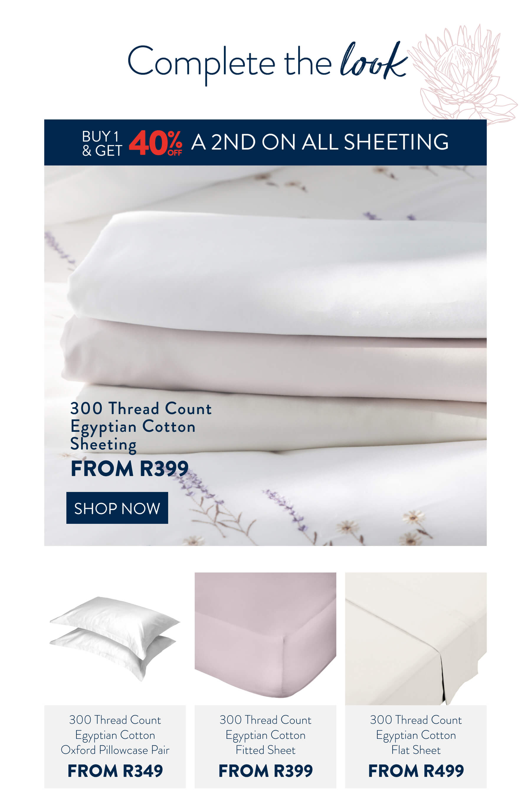 Buy 1, Get 40% OFF 2nd ALL Sheeing FROM: 