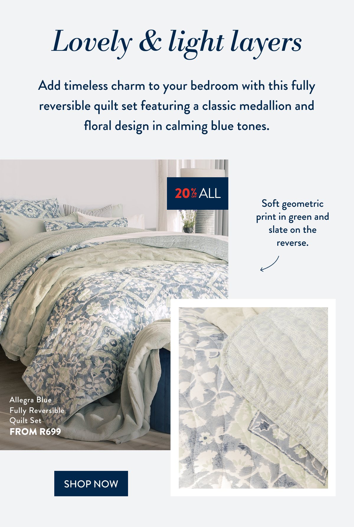 20% OFF ALL QUILTS FROM: 