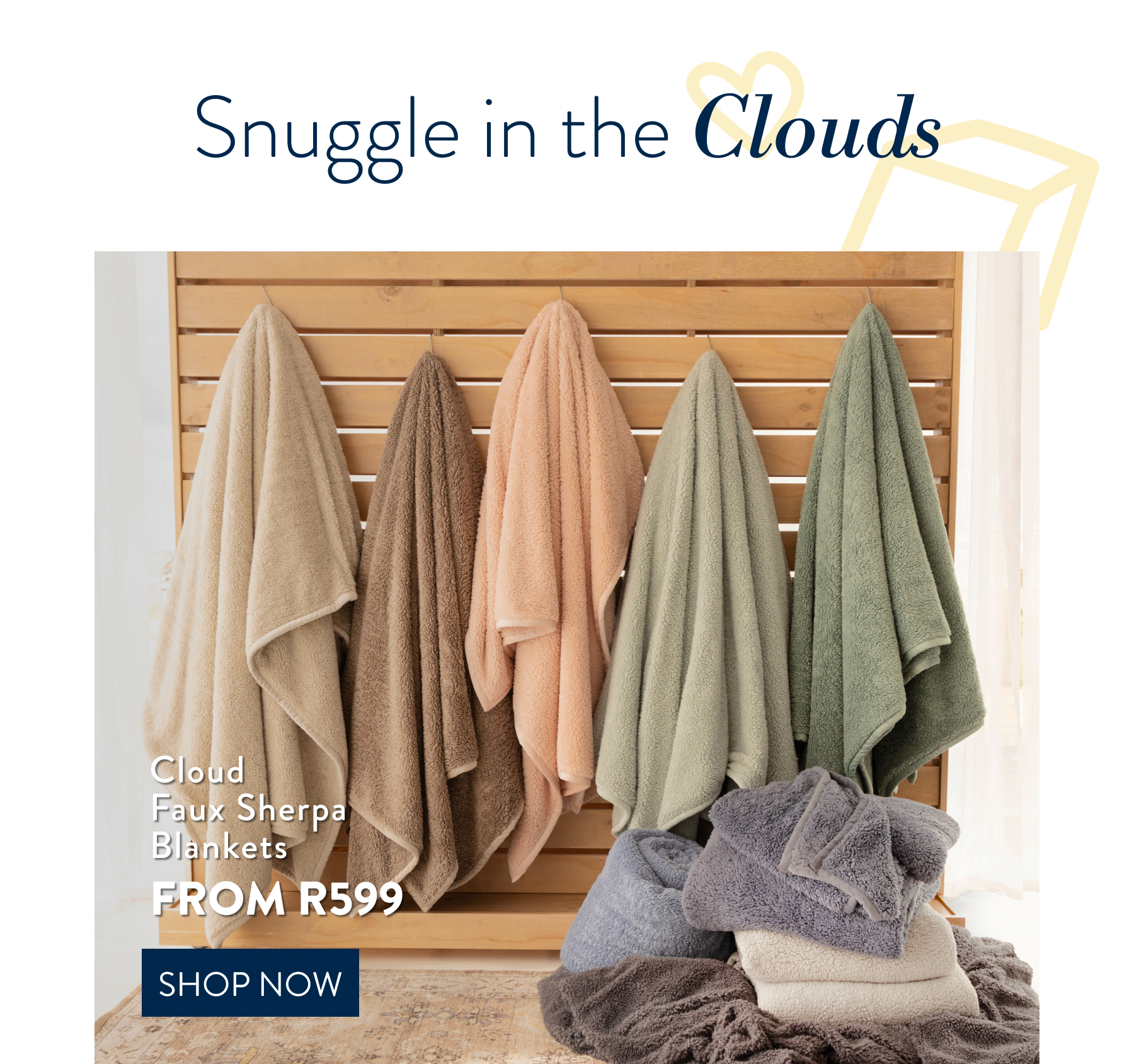 Cloud Faux Sherpa Blankets FROM: