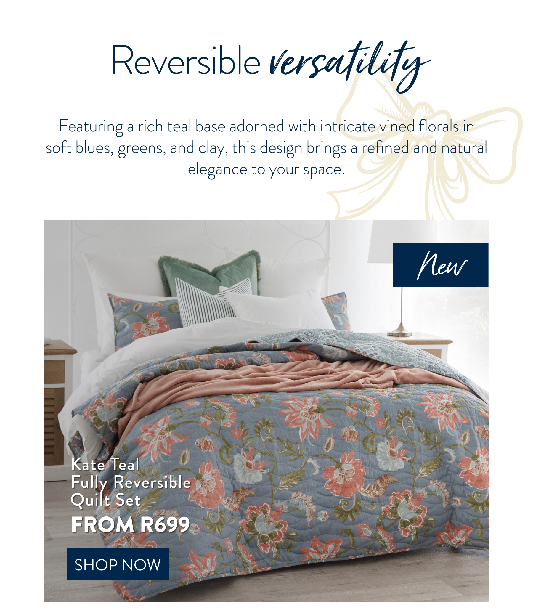 KATE Teal Quilt Set FROM: 