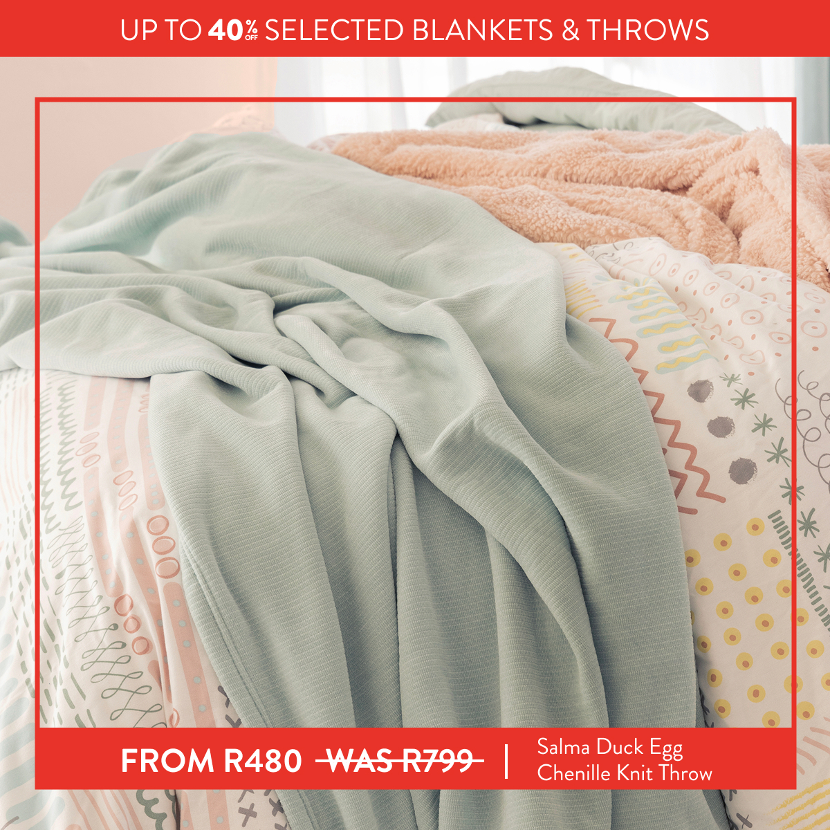 Up to 40% OFF Selected Blankets & Throws FROM: 
